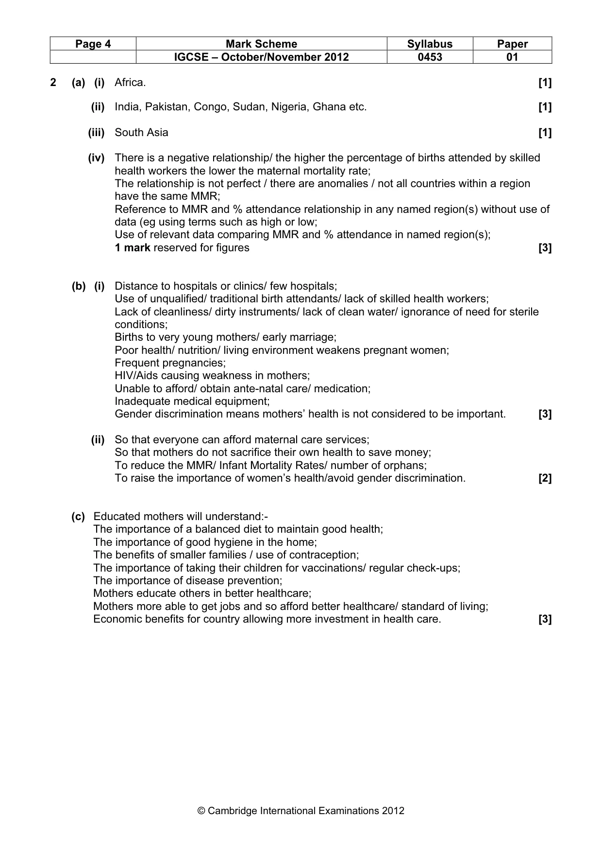 Mark scheme, page 4 of 9