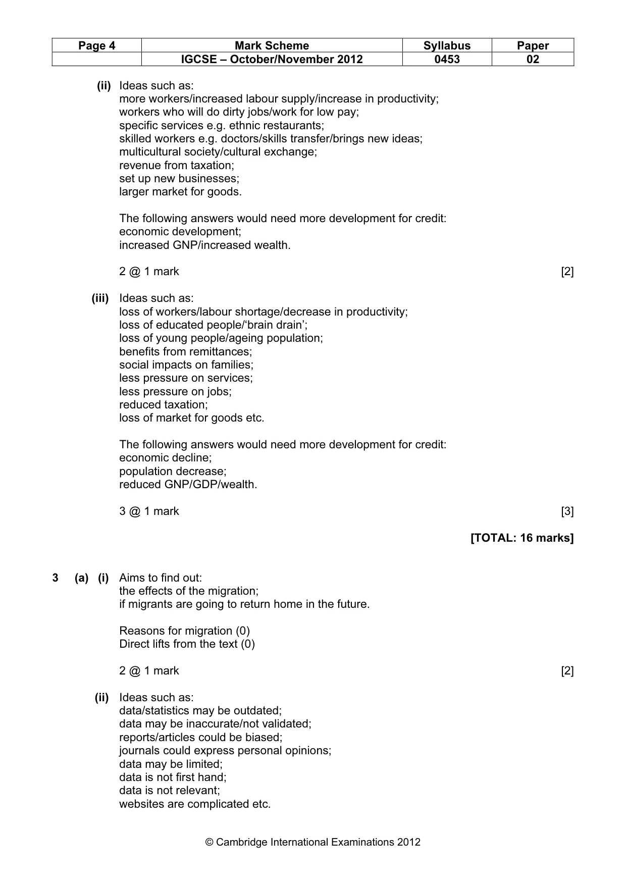 Mark scheme, page 4 of 9