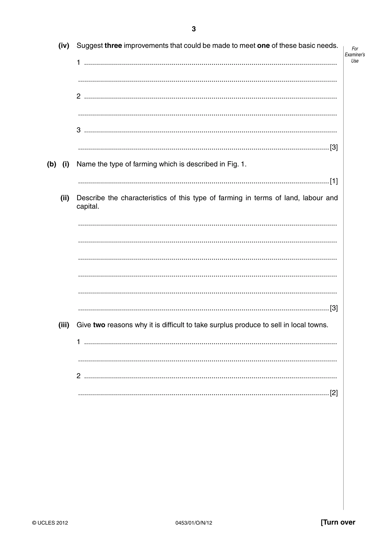 Cambridge IGCSE Development Studies 0453 2012 Oct/Nov Paper 1 · Variant 1 question paper, page 3 of 20