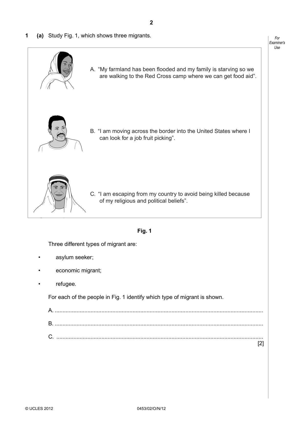 Cambridge IGCSE Development Studies 0453 2012 Oct/Nov Paper 2 · Variant 1 question paper, page 2 of 20