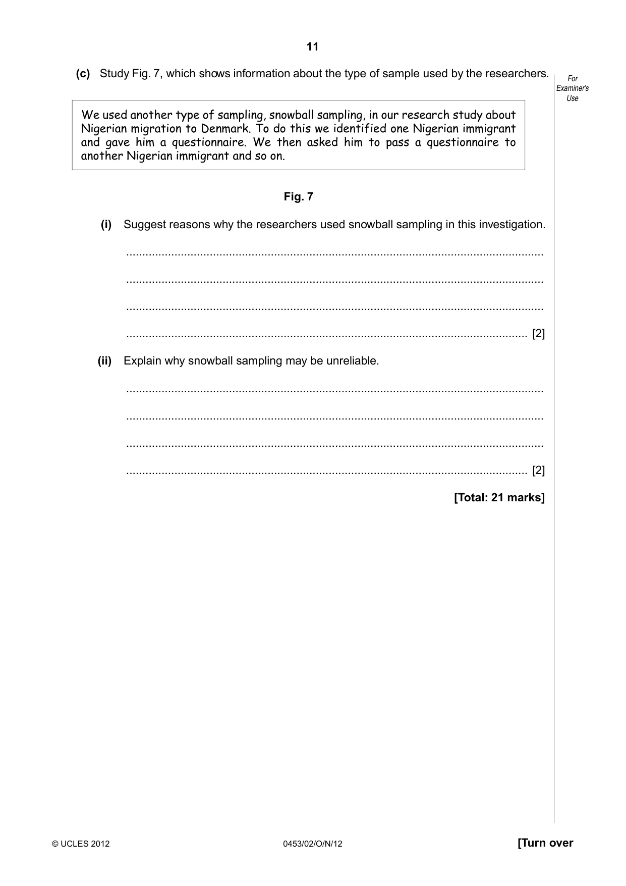 Cambridge IGCSE Development Studies 0453 2012 Oct/Nov Paper 2 · Variant 1 question paper, page 11 of 20