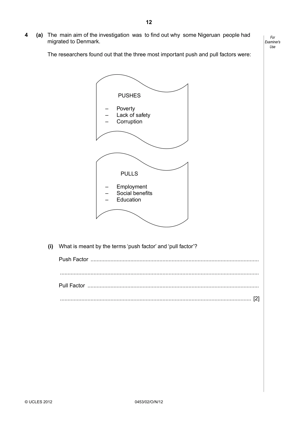 Cambridge IGCSE Development Studies 0453 2012 Oct/Nov Paper 2 · Variant 1 question paper, page 12 of 20