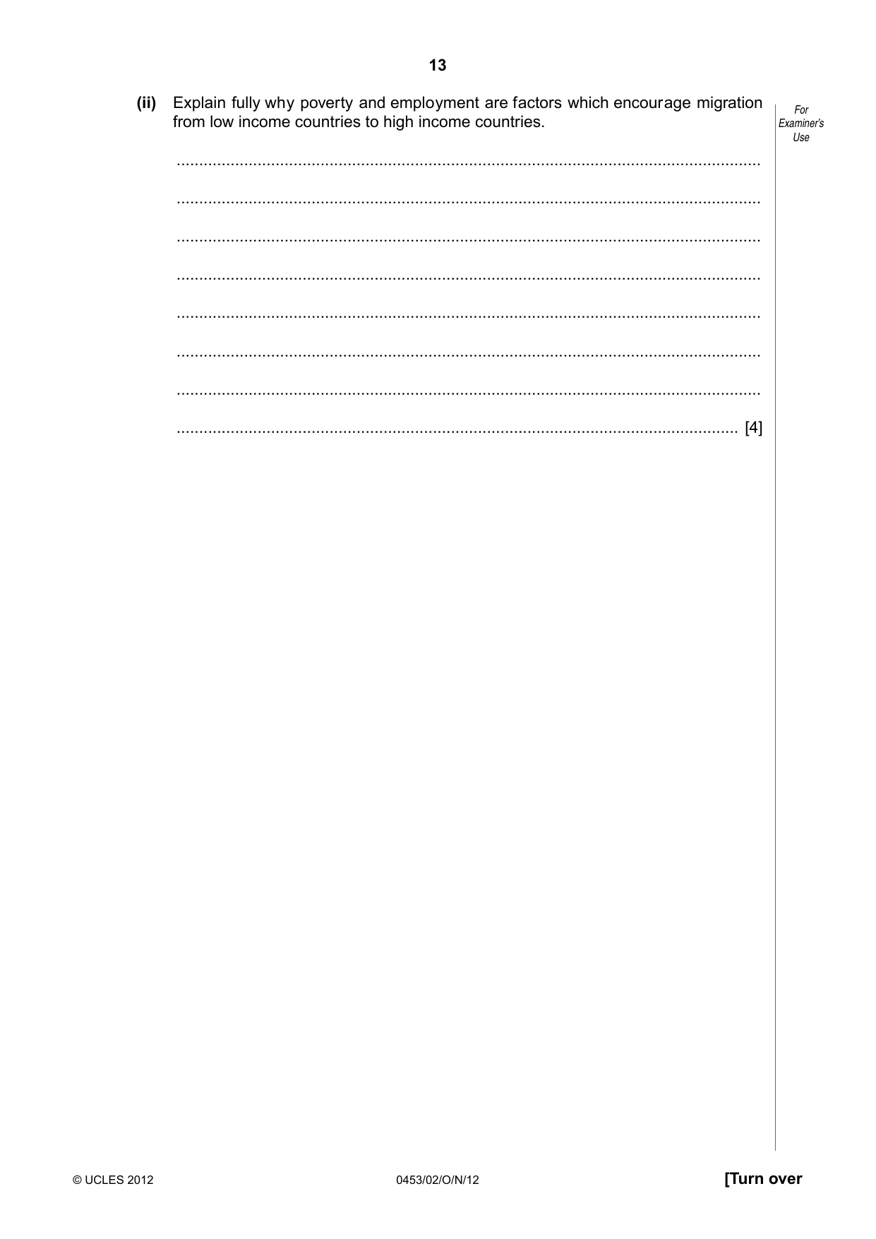 Cambridge IGCSE Development Studies 0453 2012 Oct/Nov Paper 2 · Variant 1 question paper, page 13 of 20