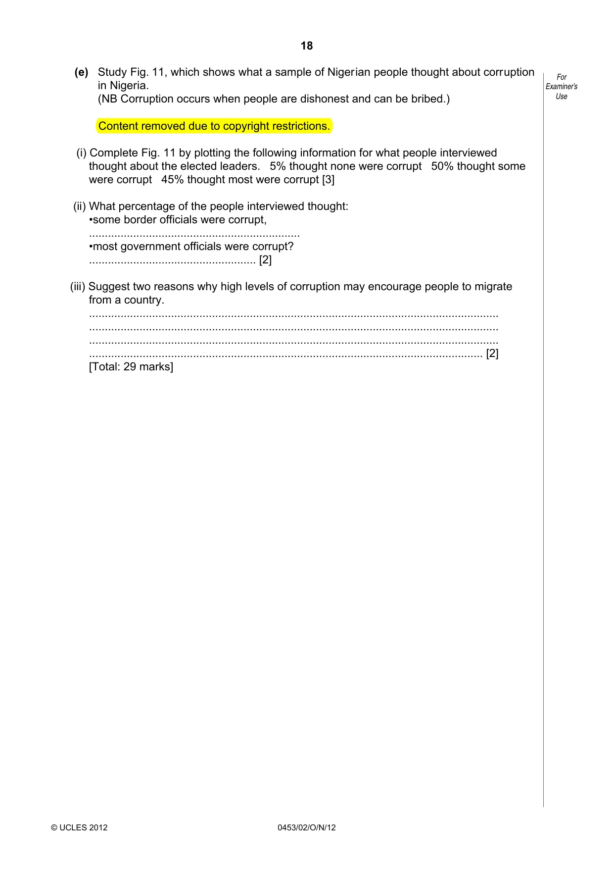Cambridge IGCSE Development Studies 0453 2012 Oct/Nov Paper 2 · Variant 1 question paper, page 18 of 20