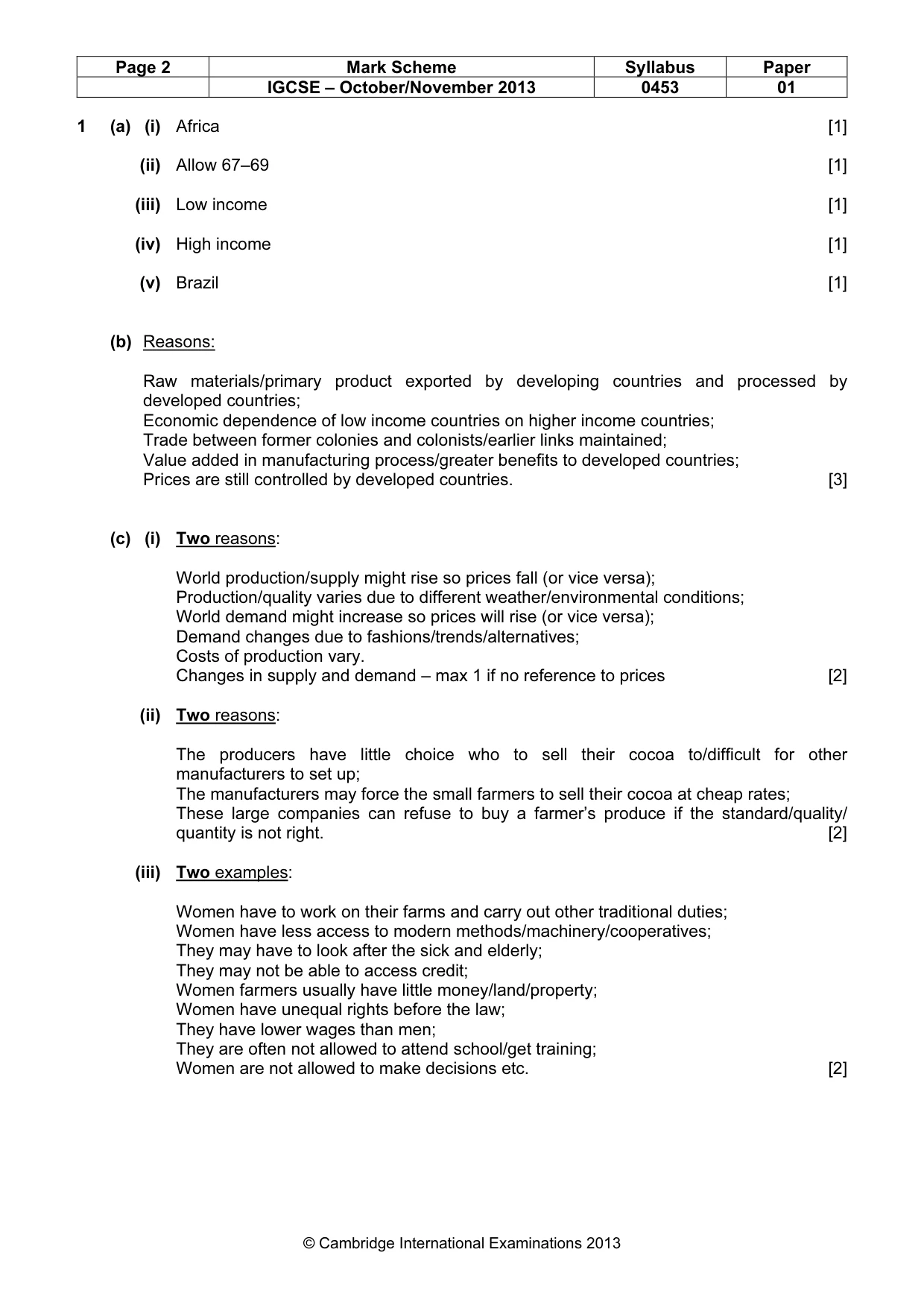 Mark scheme, page 2 of 9