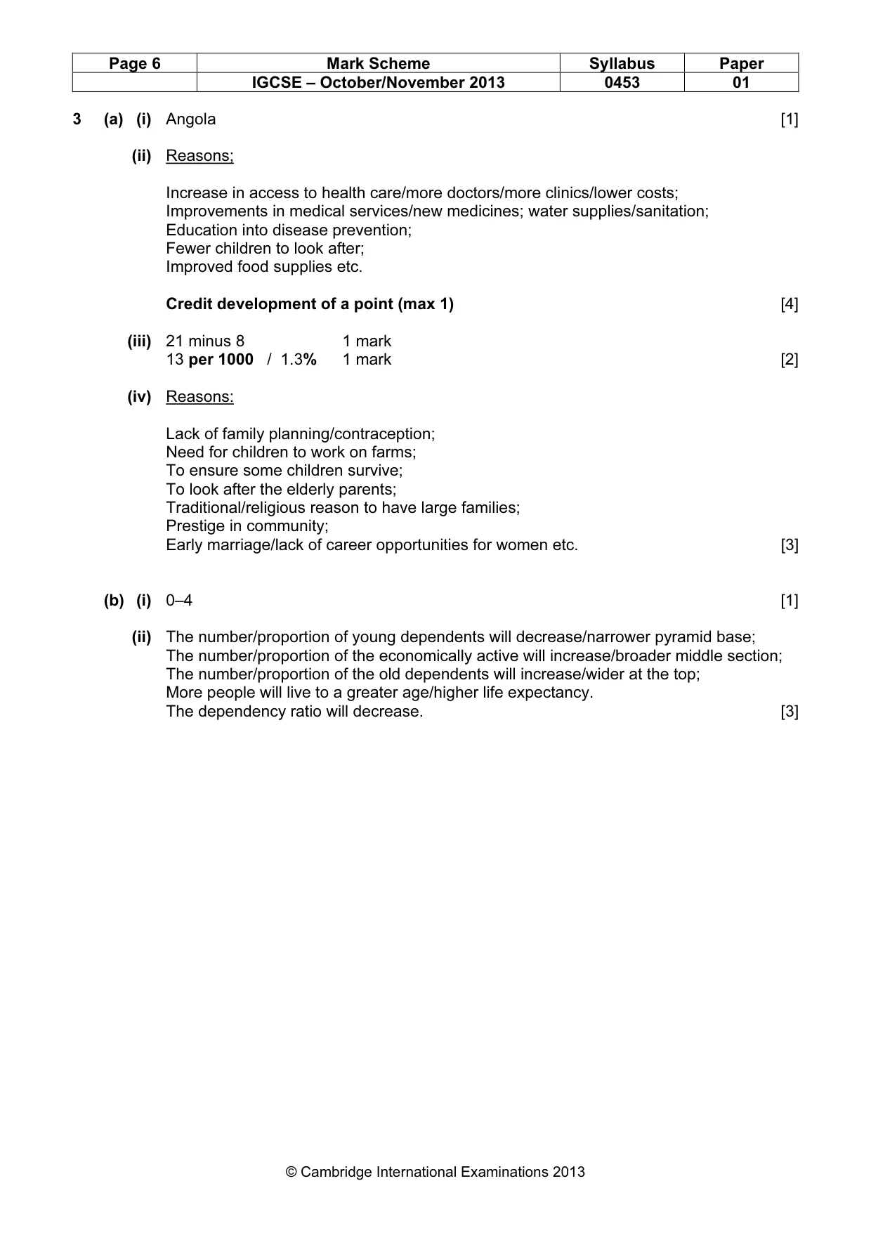 Mark scheme, page 6 of 9
