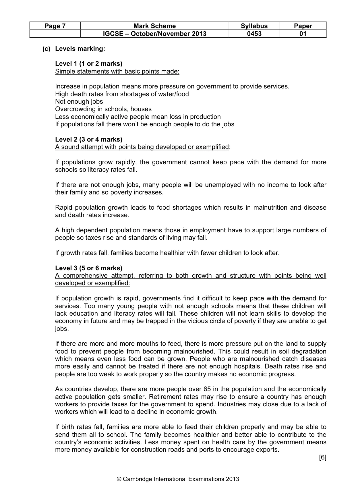 Mark scheme, page 7 of 9