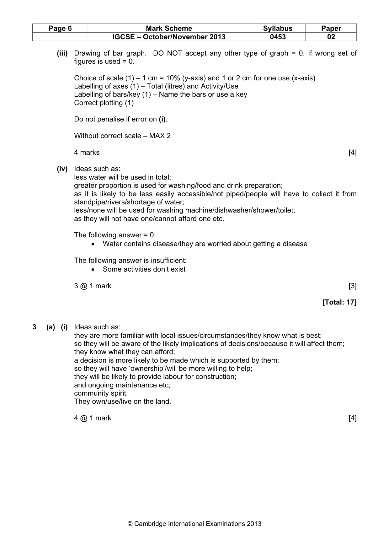 Mark scheme, page 6 of 11