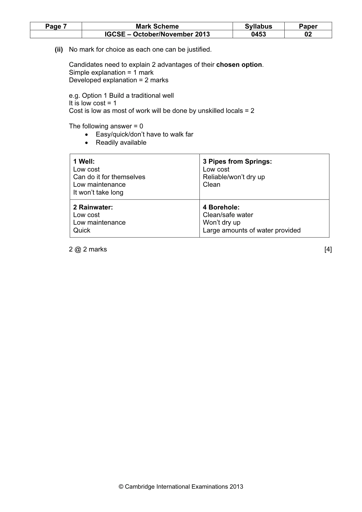 Mark scheme, page 7 of 11