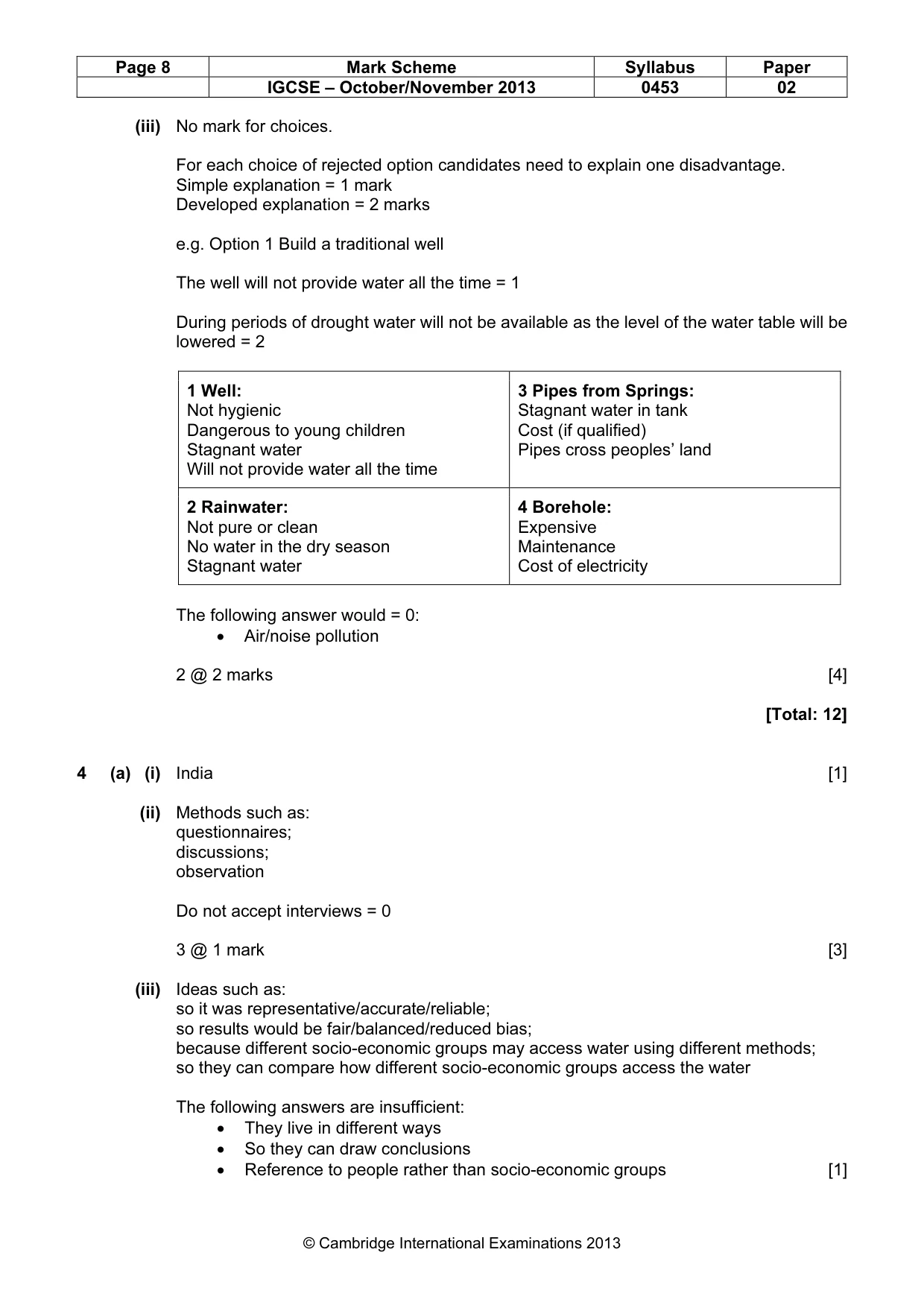 Mark scheme, page 8 of 11