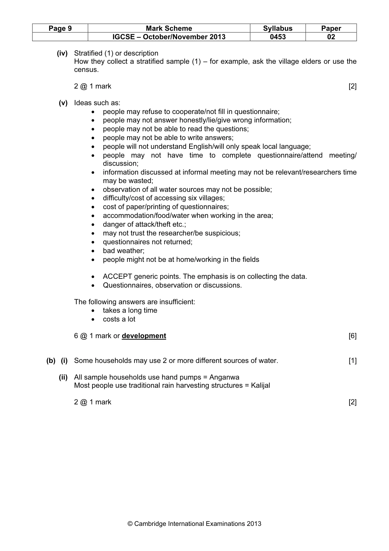 Mark scheme, page 9 of 11
