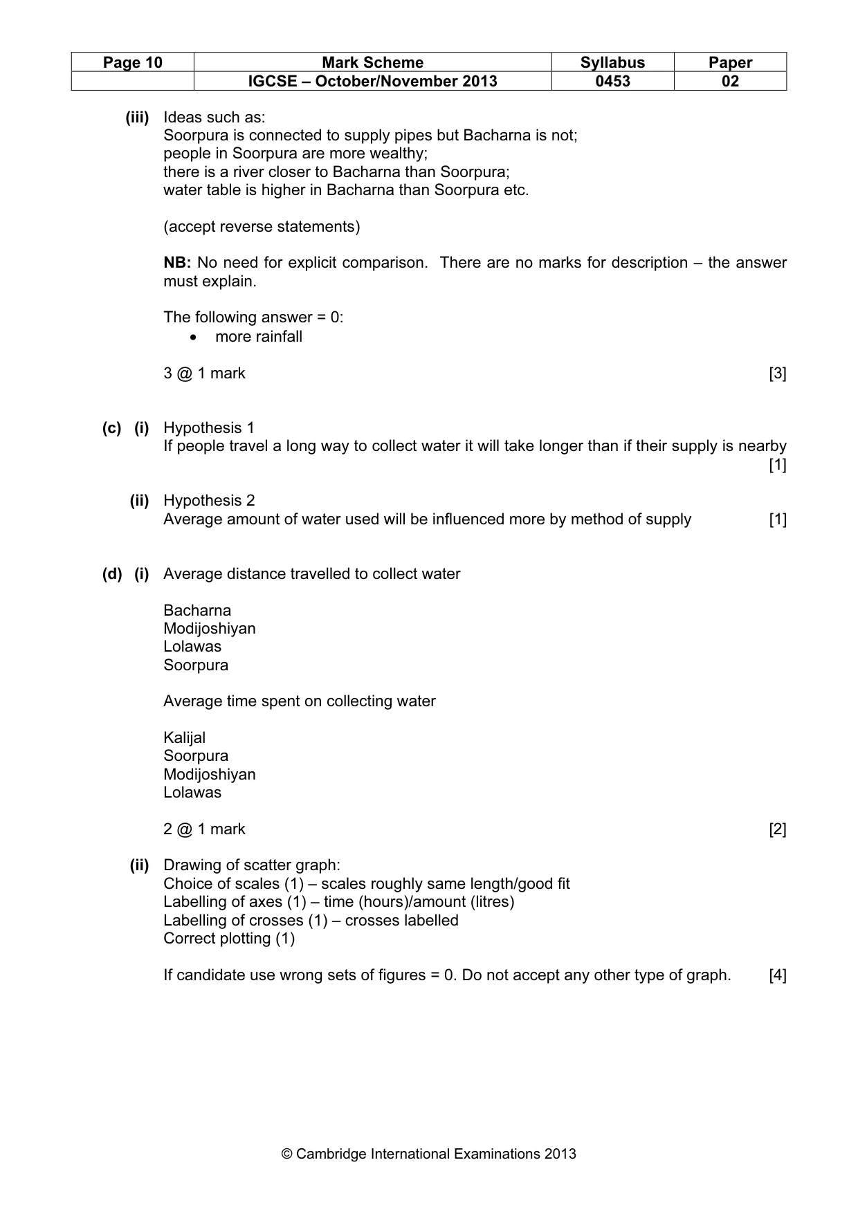 Mark scheme, page 10 of 11