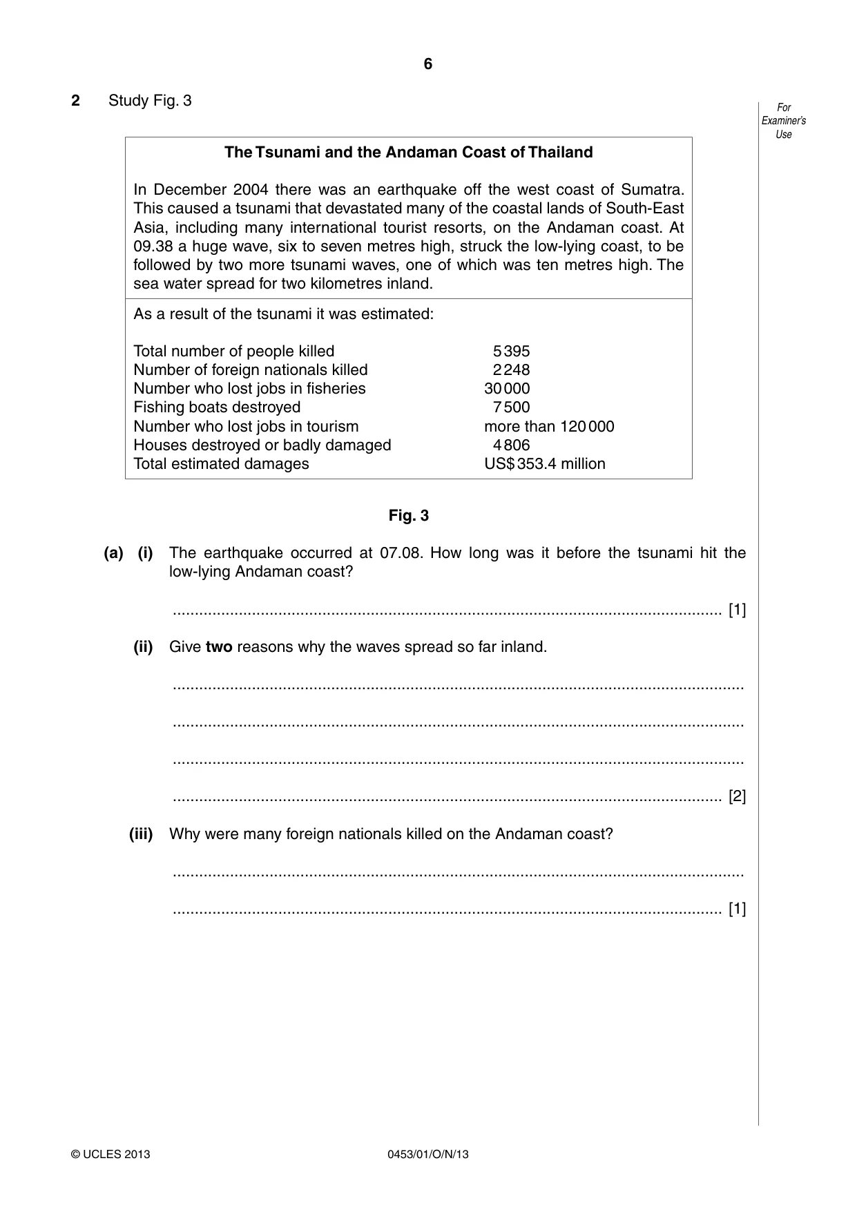 Cambridge IGCSE Development Studies 0453 2013 Oct/Nov Paper 1 · Variant 1 question paper, page 6 of 16