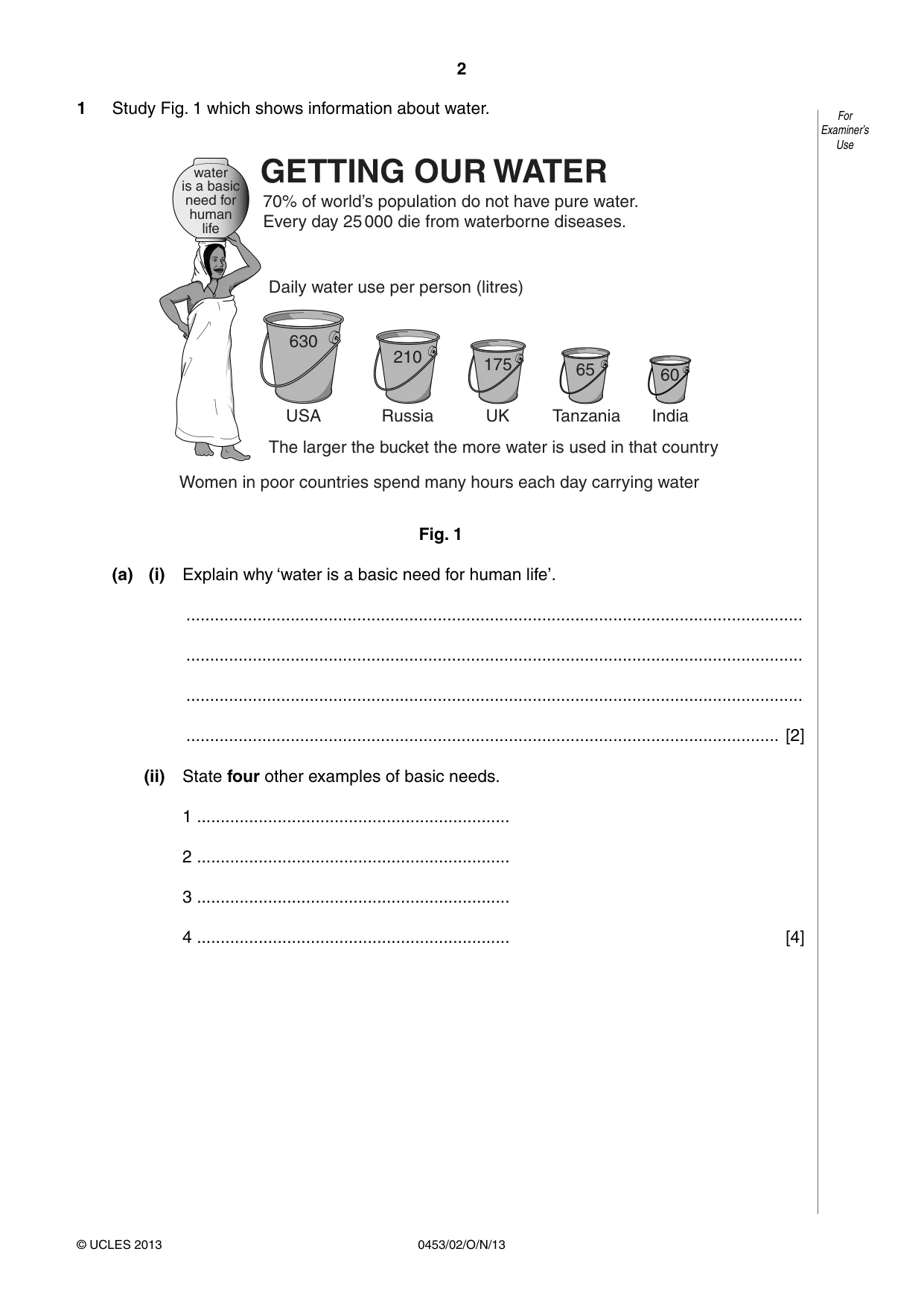 Cambridge IGCSE Development Studies 0453 2013 Oct/Nov Paper 2 · Variant 1 question paper, page 2 of 16