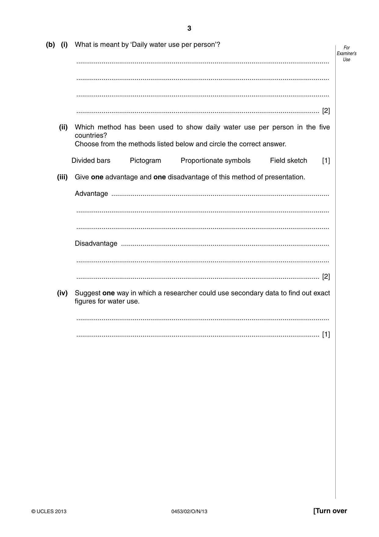Cambridge IGCSE Development Studies 0453 2013 Oct/Nov Paper 2 · Variant 1 question paper, page 3 of 16