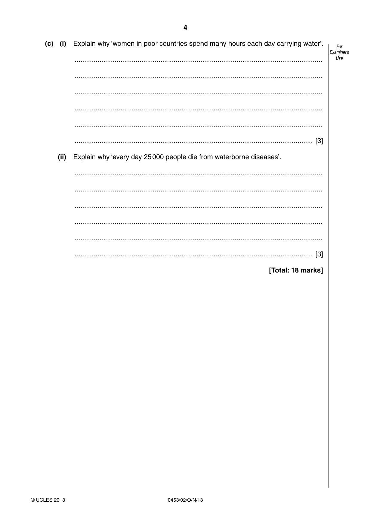 Cambridge IGCSE Development Studies 0453 2013 Oct/Nov Paper 2 · Variant 1 question paper, page 4 of 16