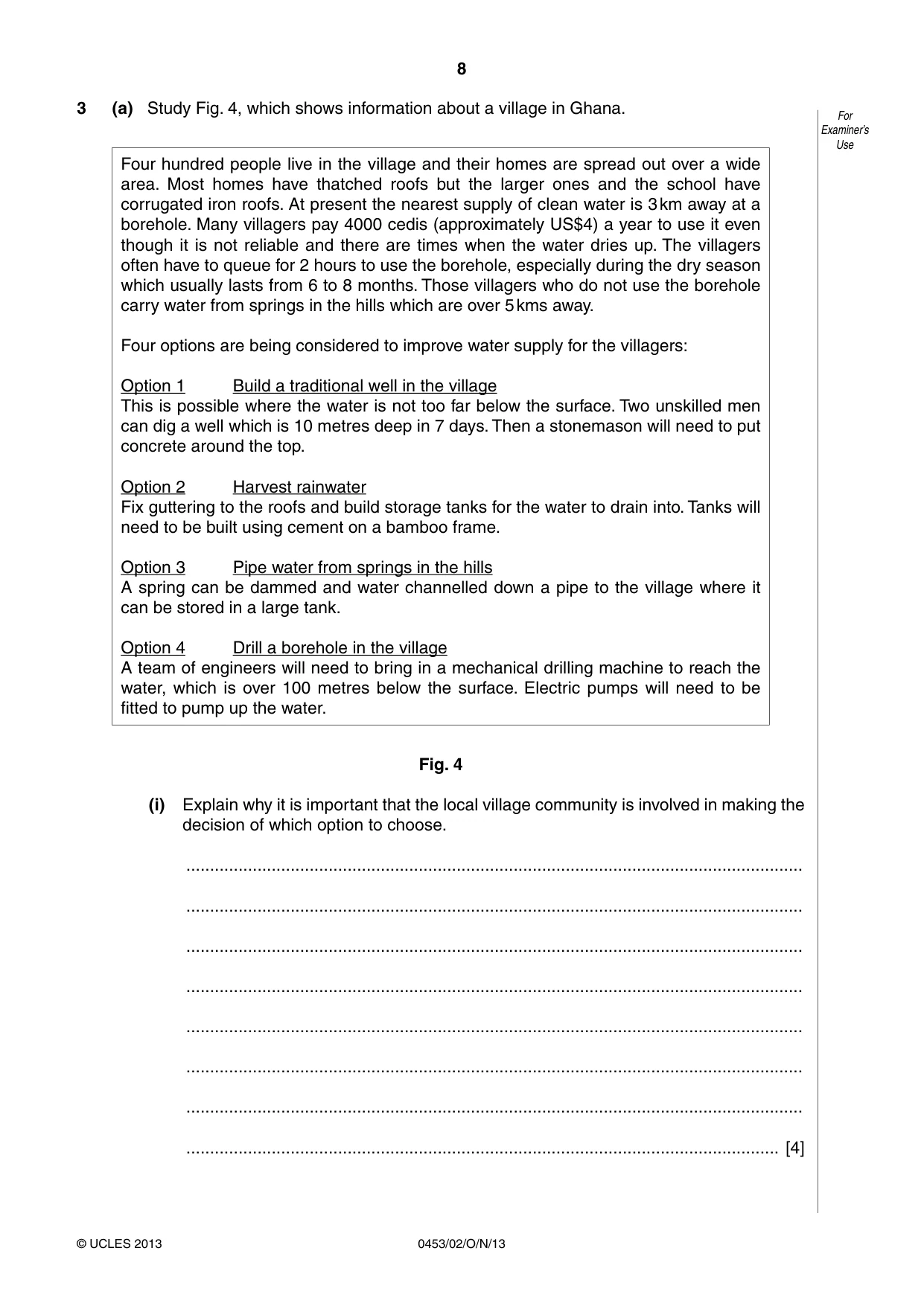 Cambridge IGCSE Development Studies 0453 2013 Oct/Nov Paper 2 · Variant 1 question paper, page 8 of 16