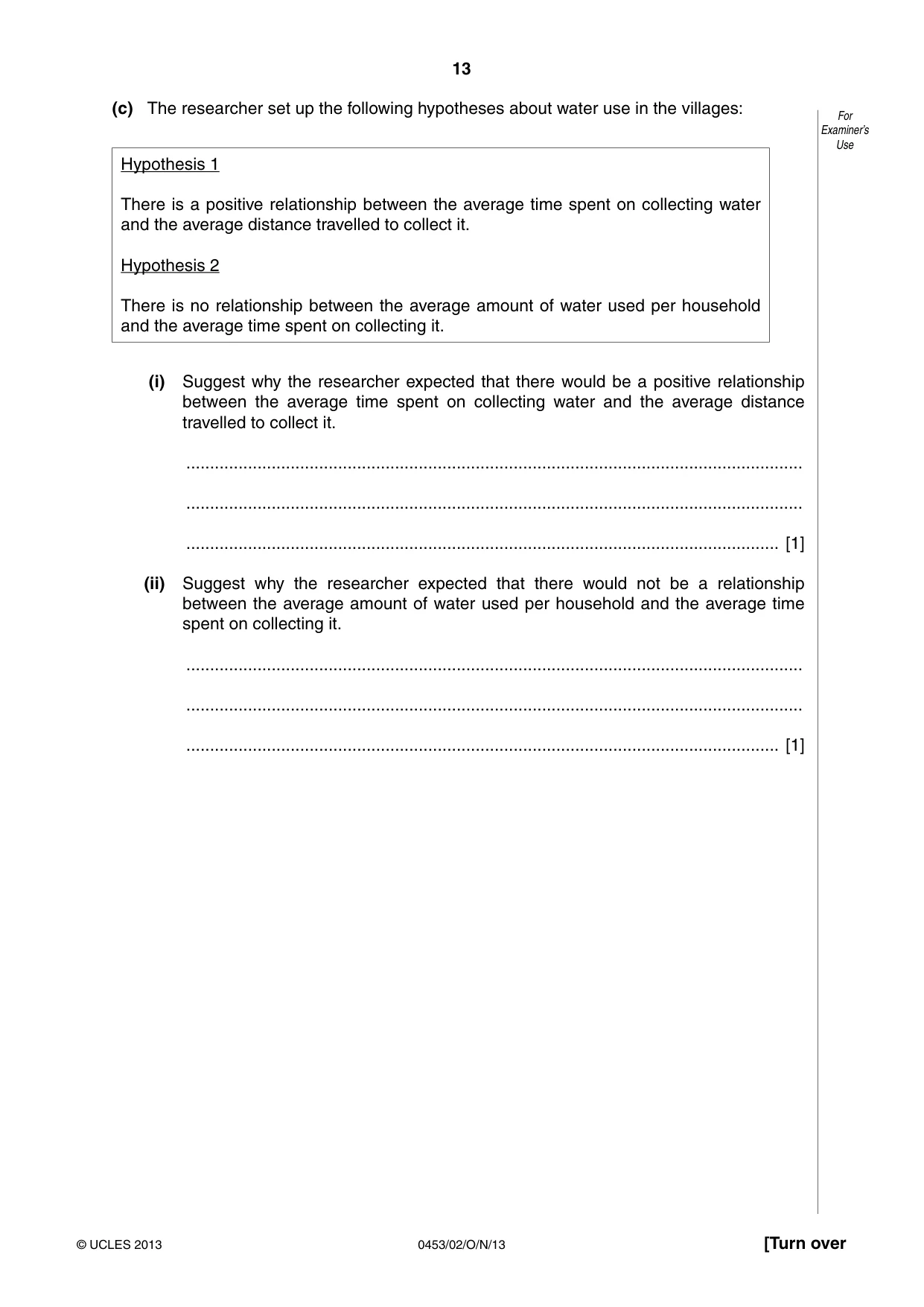 Cambridge IGCSE Development Studies 0453 2013 Oct/Nov Paper 2 · Variant 1 question paper, page 13 of 16
