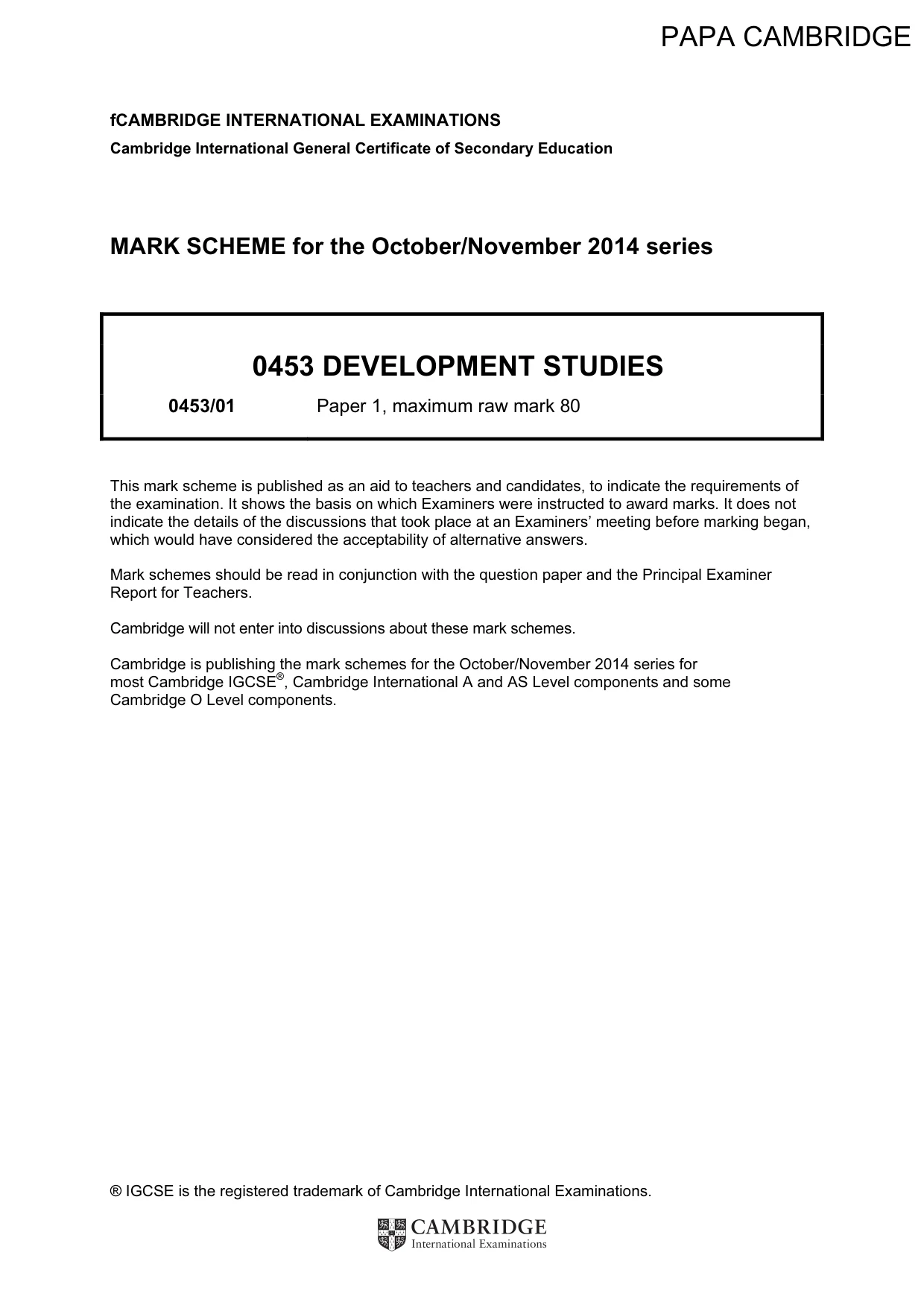 Mark scheme, page 1 of 9