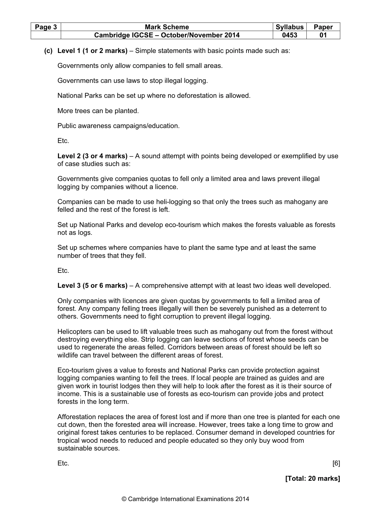 Mark scheme, page 3 of 9