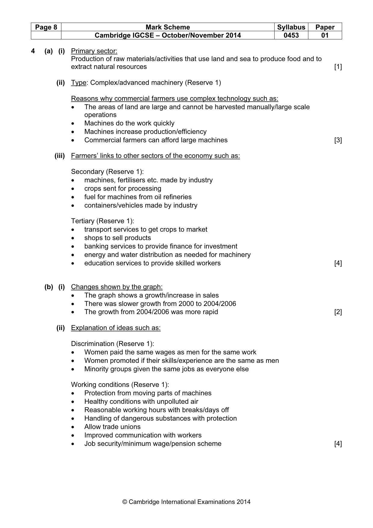 Mark scheme, page 8 of 9