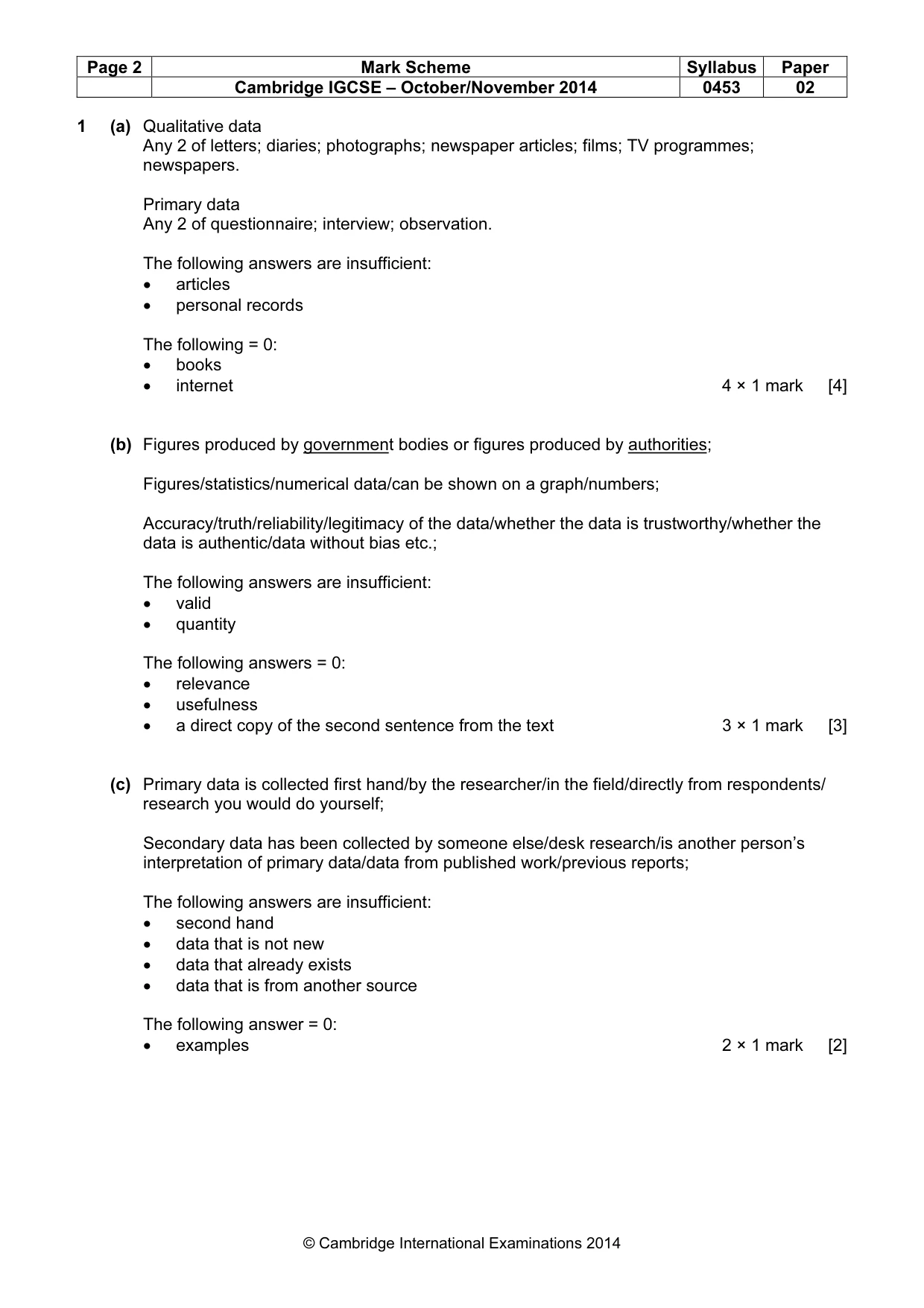 Mark scheme, page 2 of 9