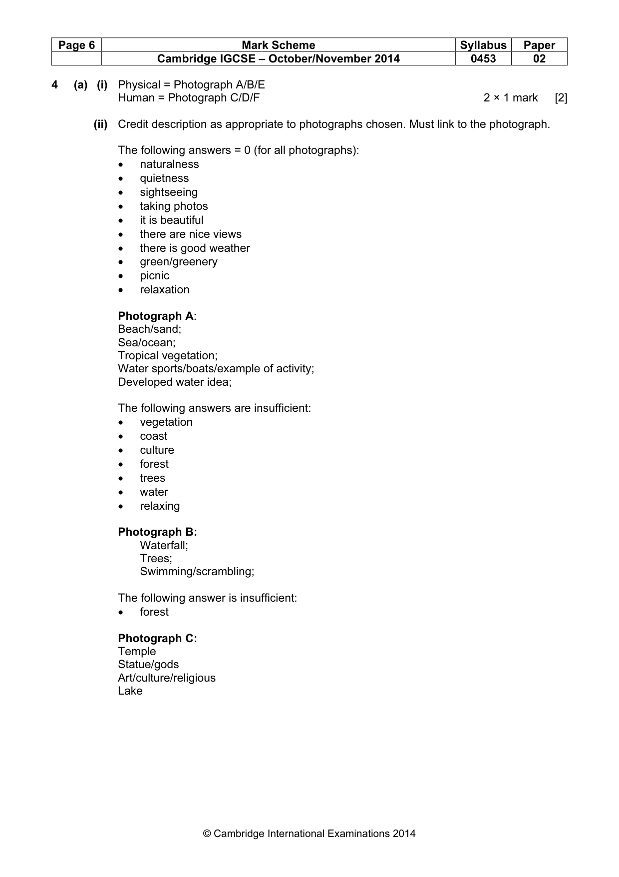 Mark scheme, page 6 of 9