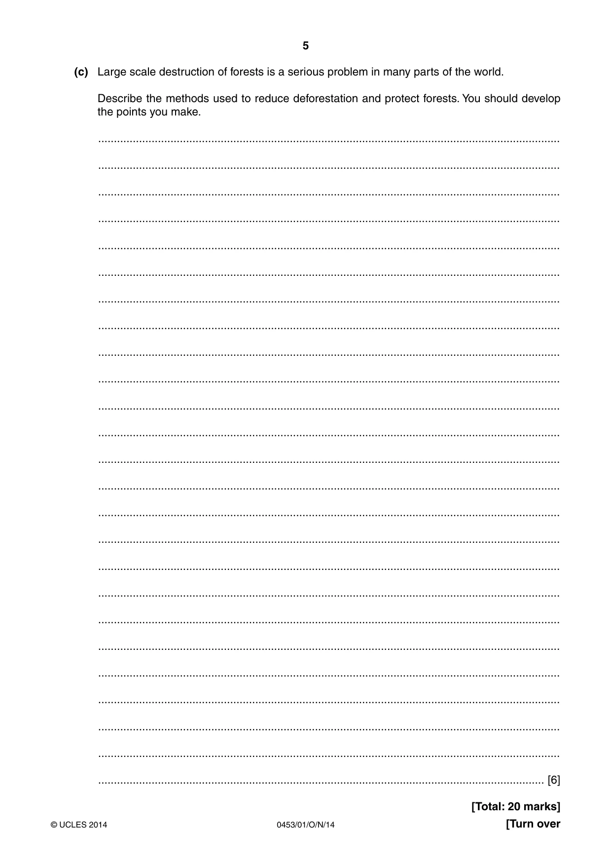 Cambridge IGCSE Development Studies 0453 2014 Oct/Nov Paper 1 · Variant 1 question paper, page 5 of 16