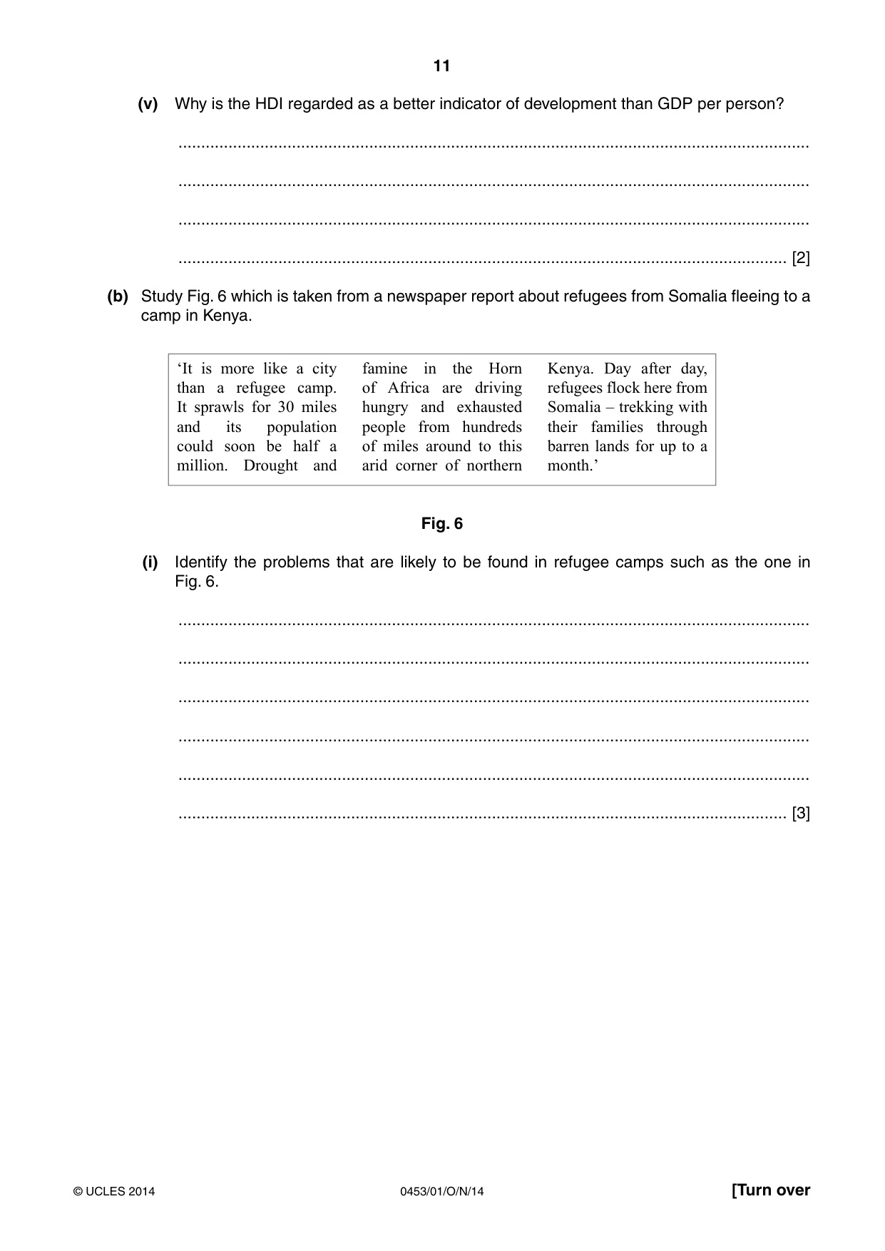 Cambridge IGCSE Development Studies 0453 2014 Oct/Nov Paper 1 · Variant 1 question paper, page 11 of 16