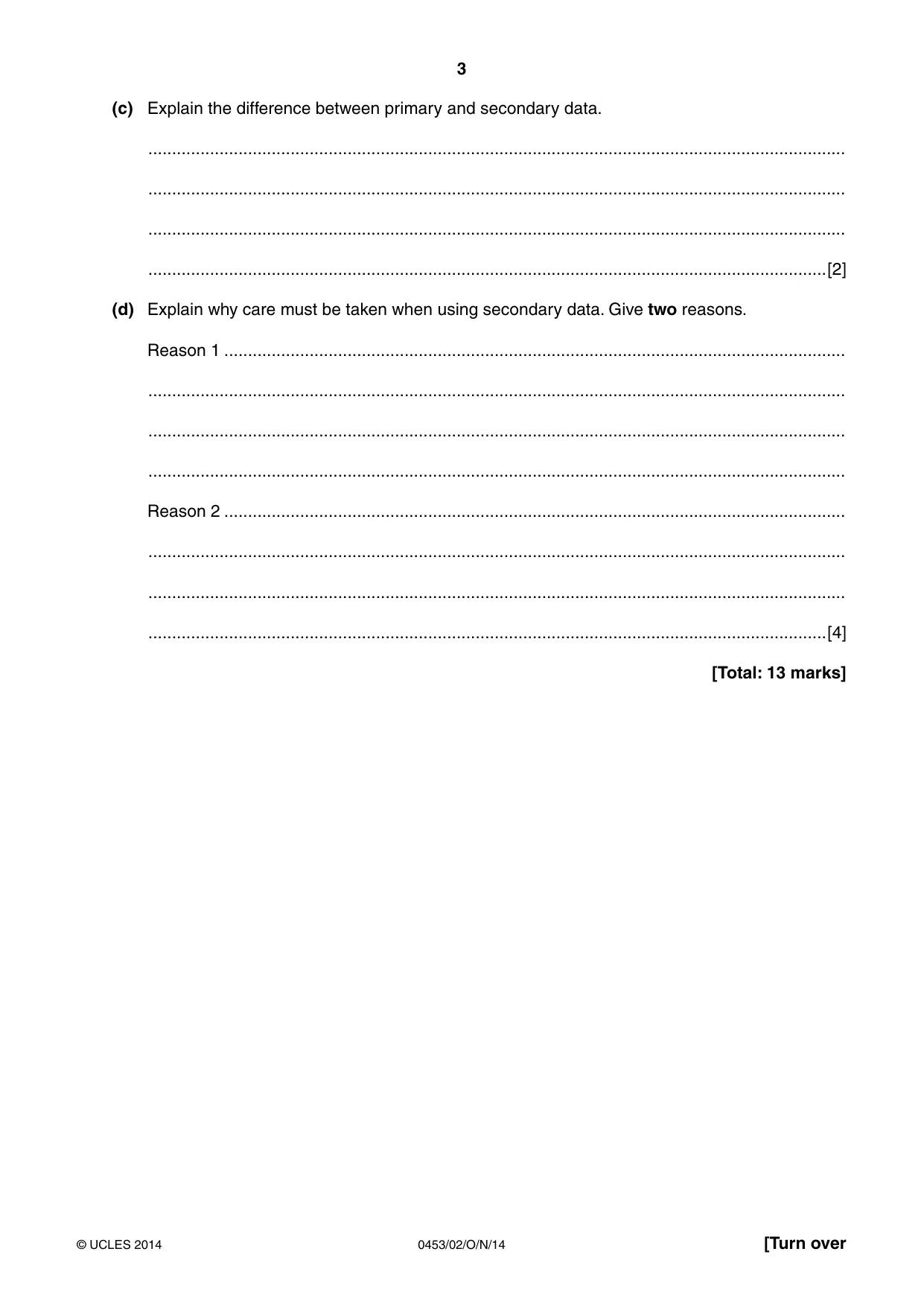 Cambridge IGCSE Development Studies 0453 2014 Oct/Nov Paper 2 · Variant 1 question paper, page 3 of 20
