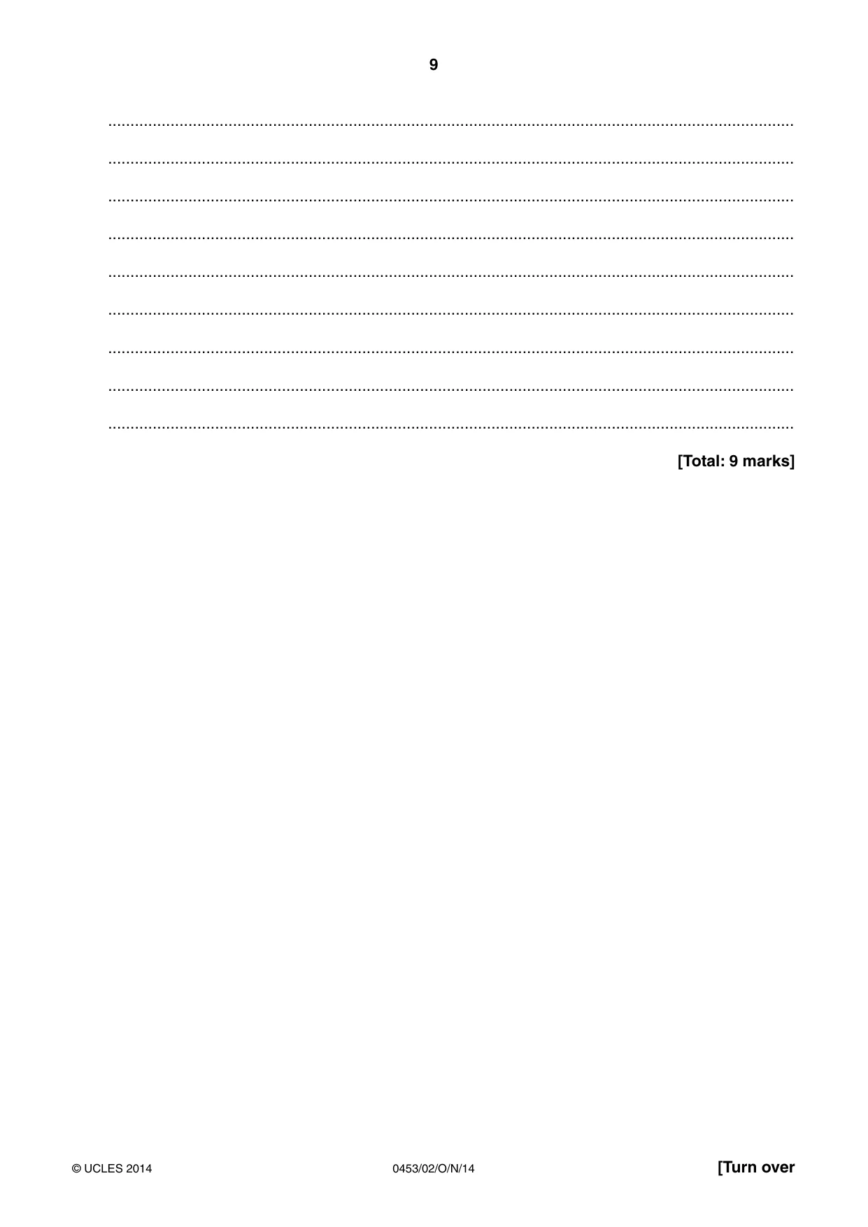 Cambridge IGCSE Development Studies 0453 2014 Oct/Nov Paper 2 · Variant 1 question paper, page 9 of 20