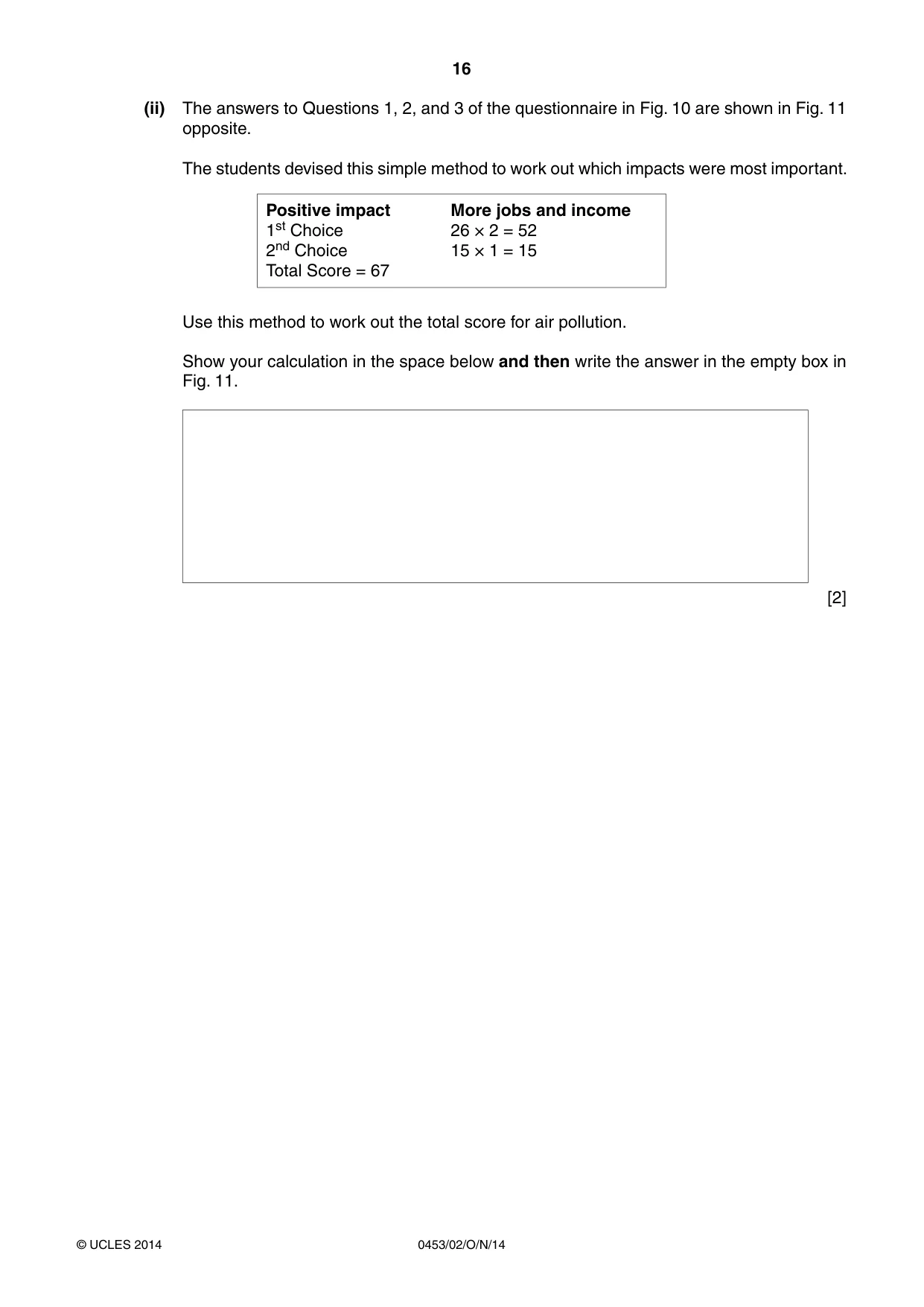 Cambridge IGCSE Development Studies 0453 2014 Oct/Nov Paper 2 · Variant 1 question paper, page 16 of 20