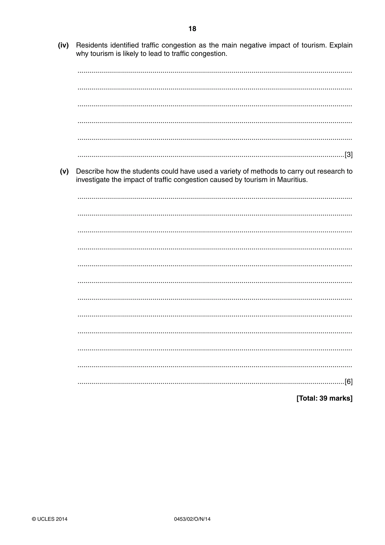 Cambridge IGCSE Development Studies 0453 2014 Oct/Nov Paper 2 · Variant 1 question paper, page 18 of 20