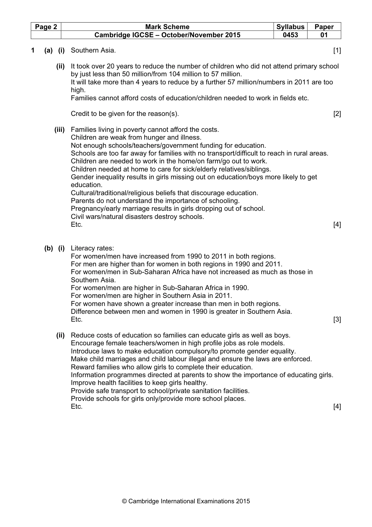 Mark scheme, page 2 of 9