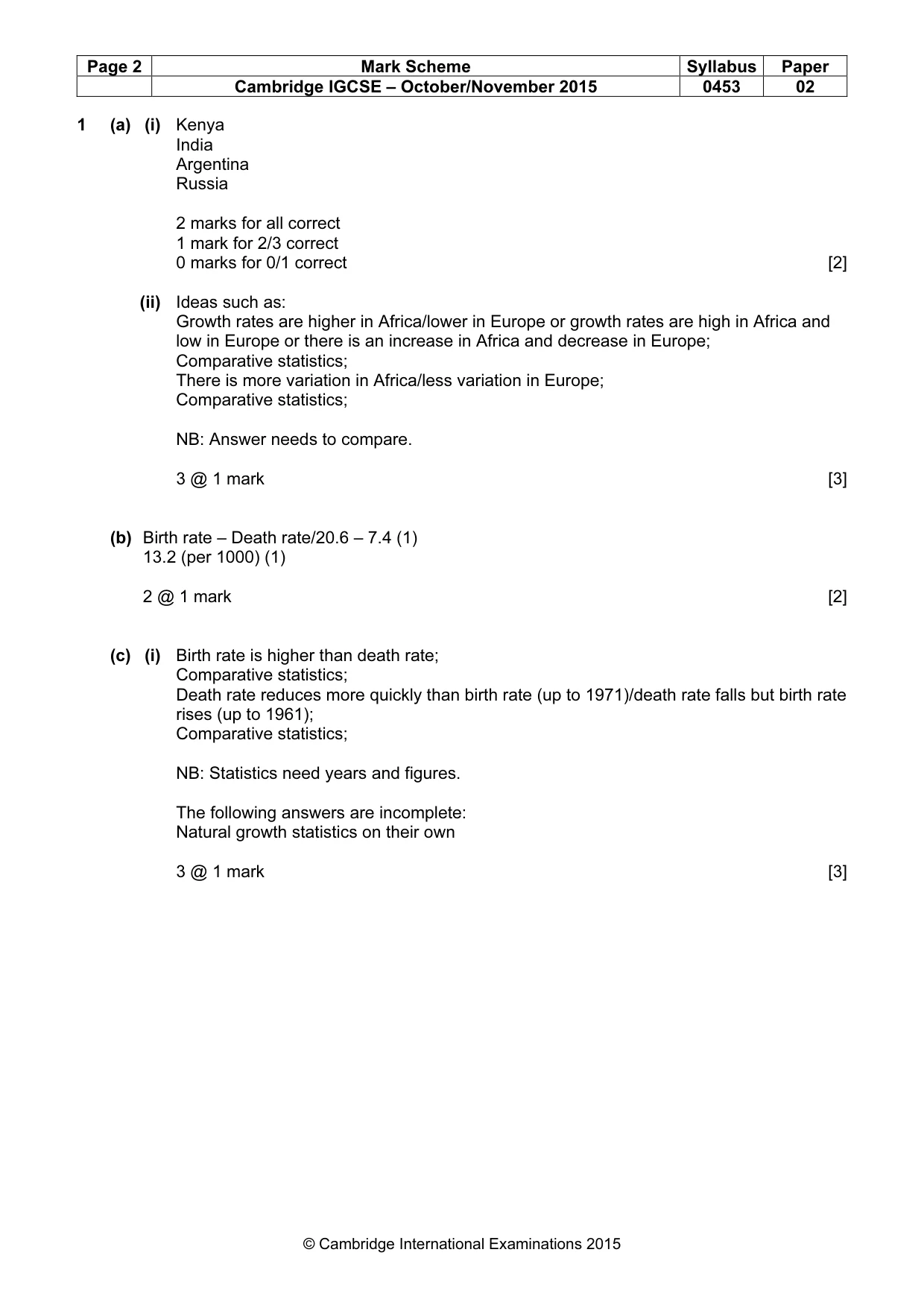 Mark scheme, page 2 of 9
