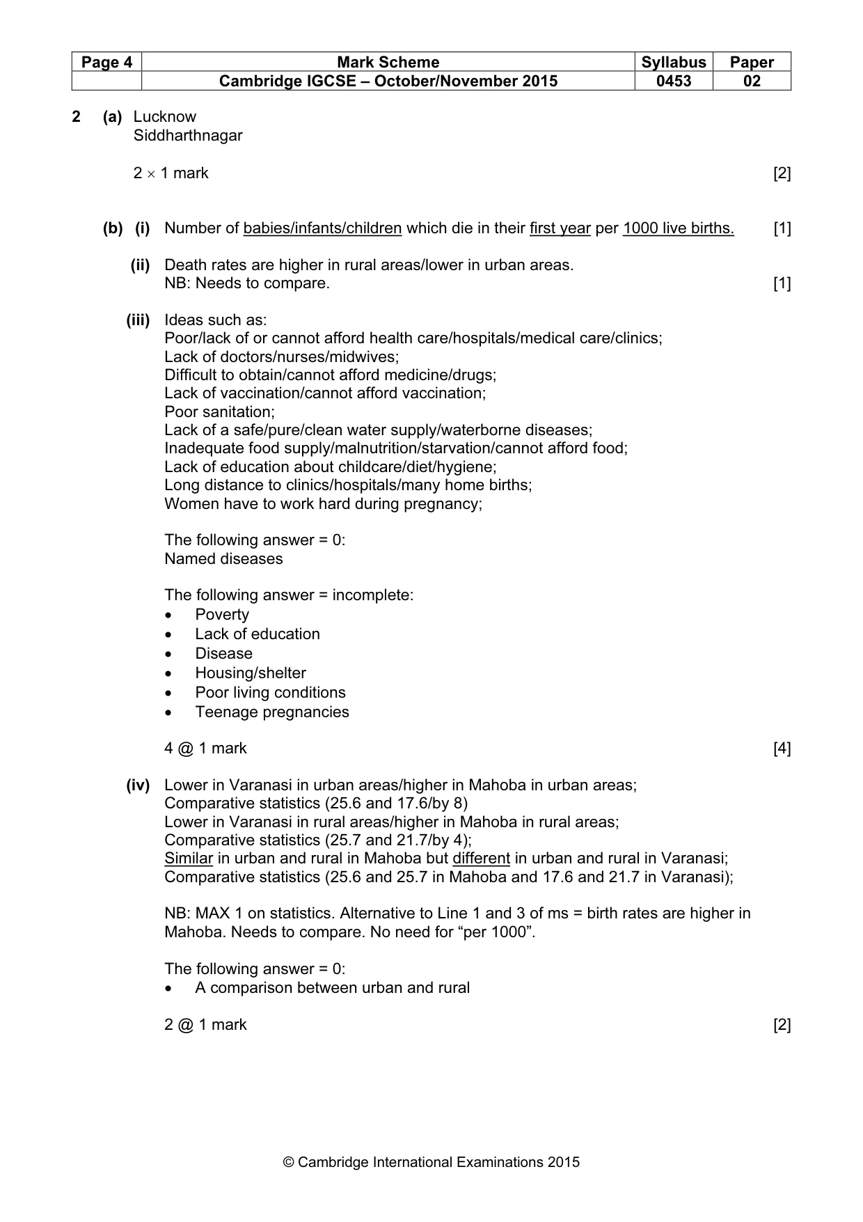 Mark scheme, page 4 of 9