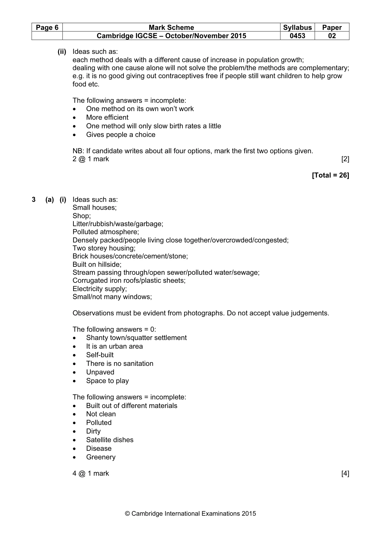 Mark scheme, page 6 of 9