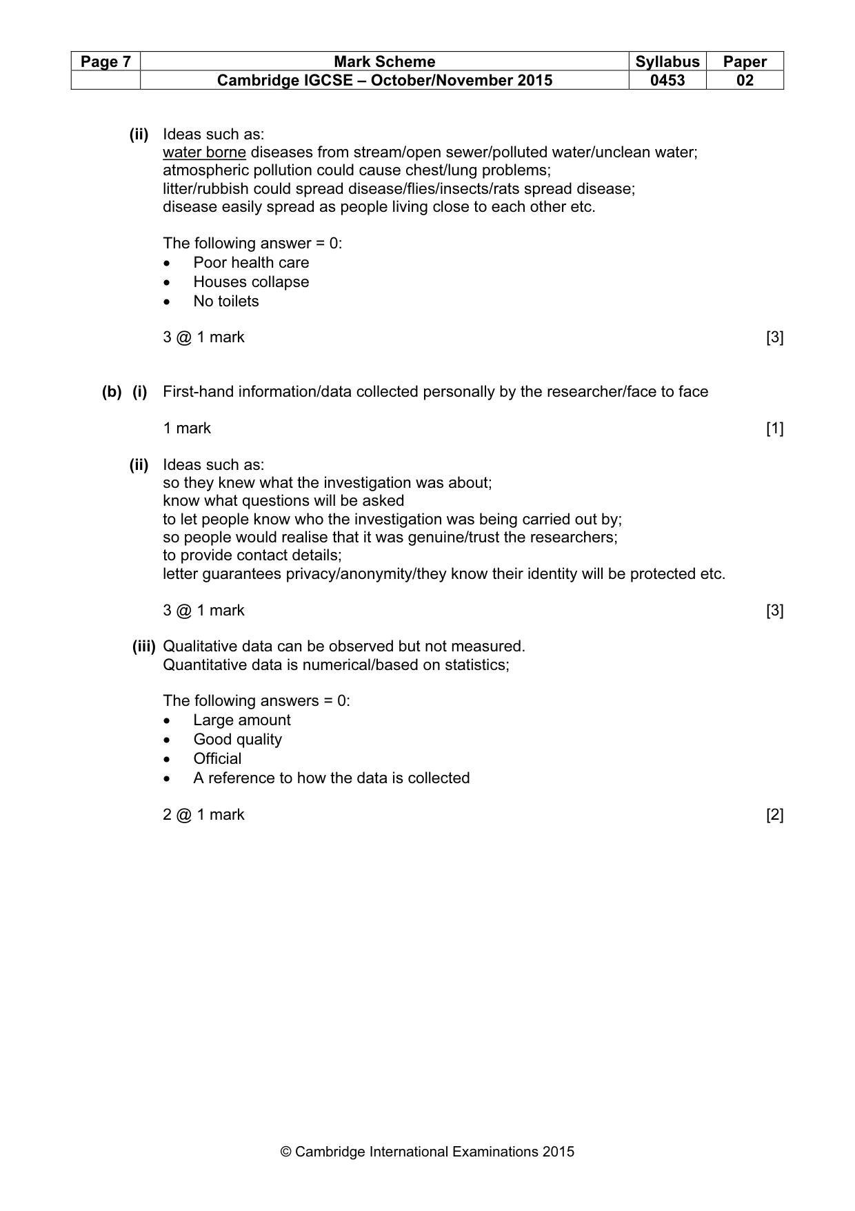 Mark scheme, page 7 of 9