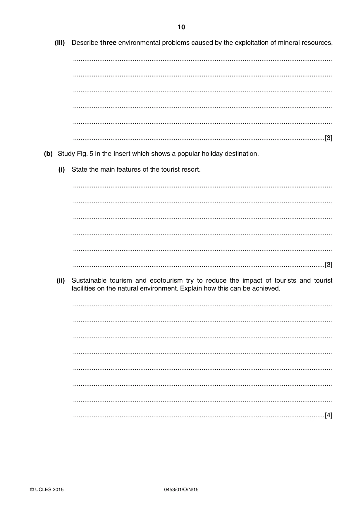 Cambridge IGCSE Development Studies 0453 2015 Oct/Nov Paper 1 · Variant 1 question paper, page 10 of 16