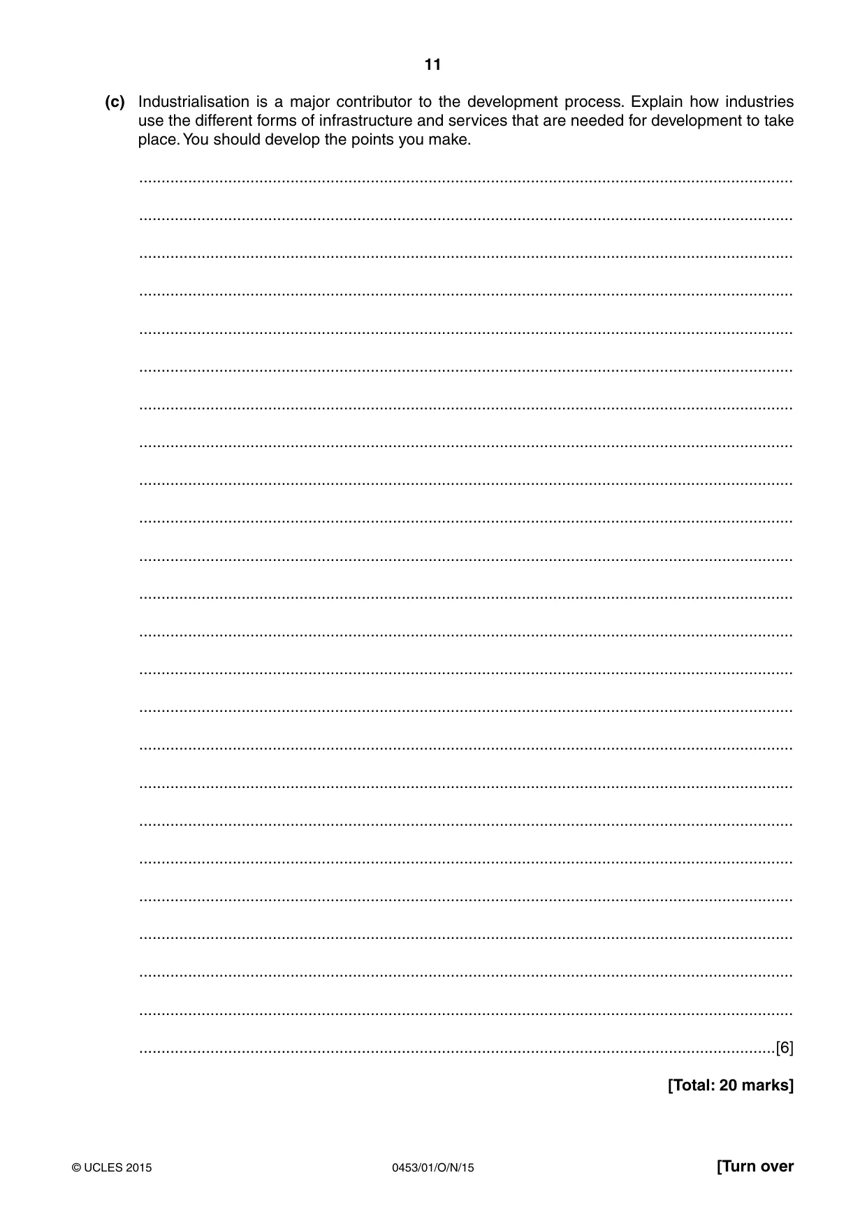 Cambridge IGCSE Development Studies 0453 2015 Oct/Nov Paper 1 · Variant 1 question paper, page 11 of 16
