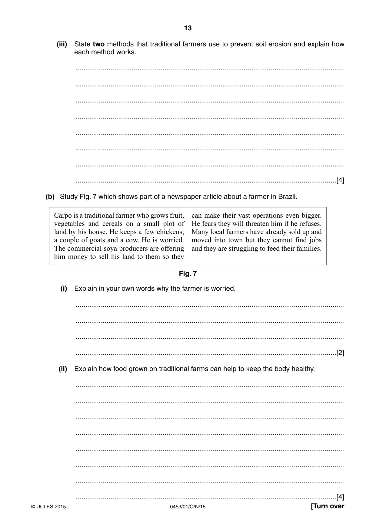 Cambridge IGCSE Development Studies 0453 2015 Oct/Nov Paper 1 · Variant 1 question paper, page 13 of 16