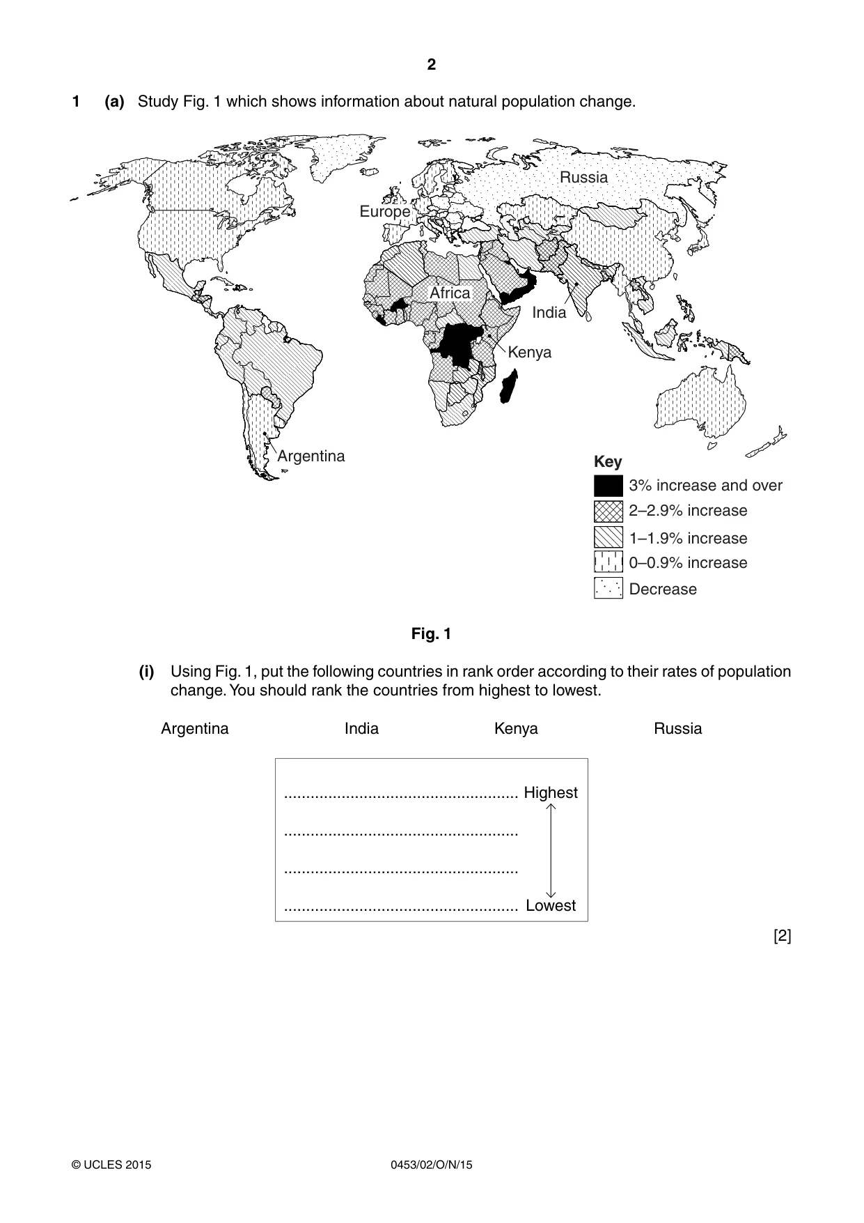 Cambridge IGCSE Development Studies 0453 2015 Oct/Nov Paper 2 · Variant 1 question paper, page 2 of 20