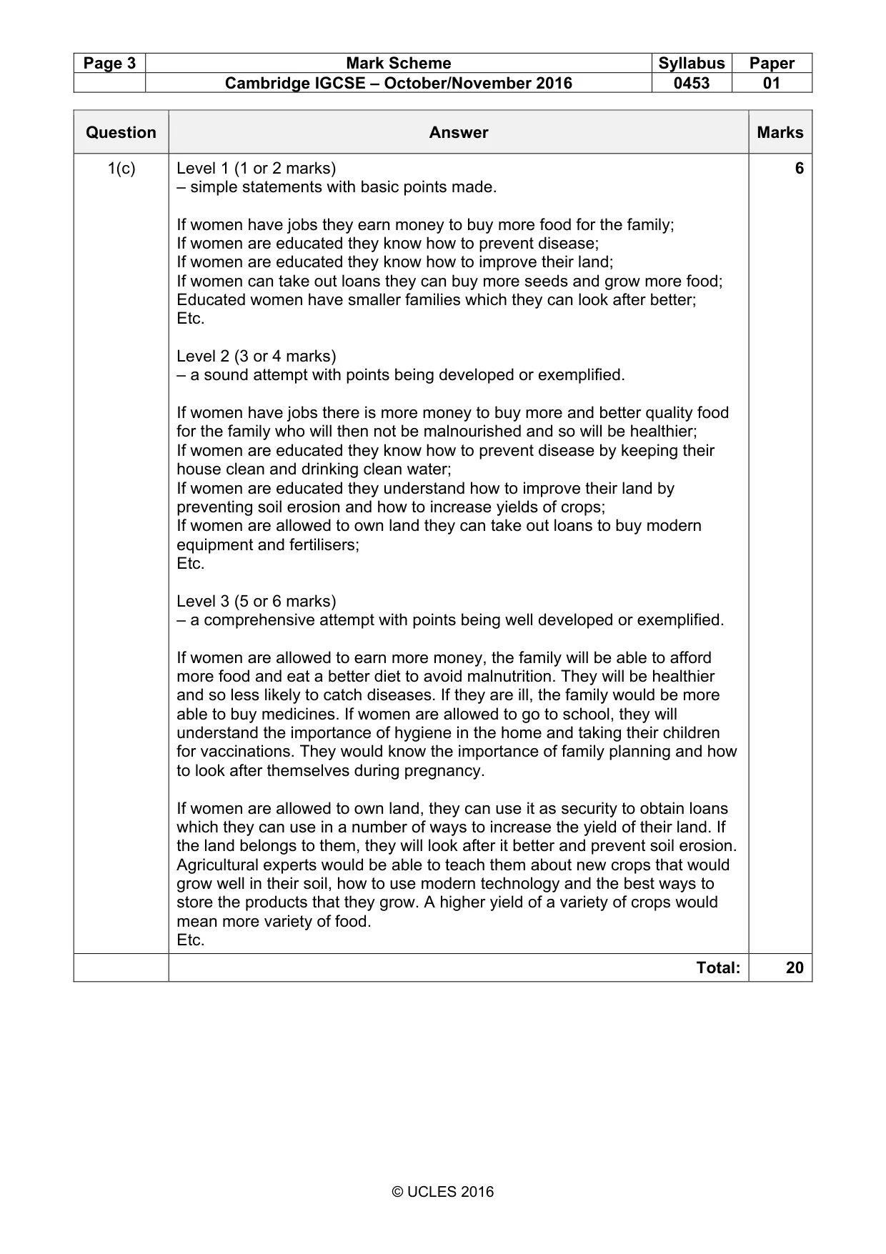 Mark scheme, page 3 of 11