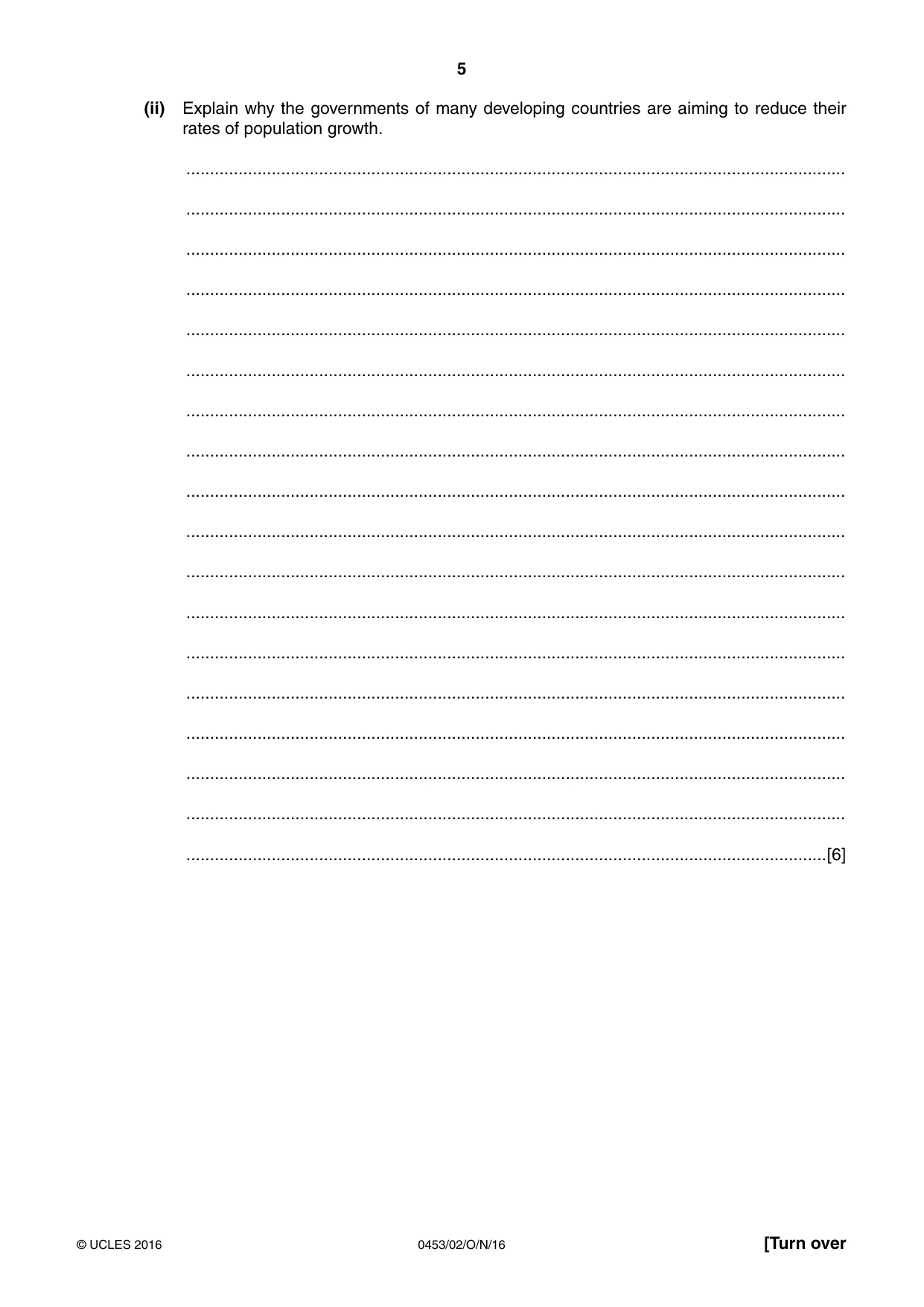 Cambridge IGCSE Development Studies 0453 2016 Oct/Nov Paper 2 · Variant 1 question paper, page 5 of 20