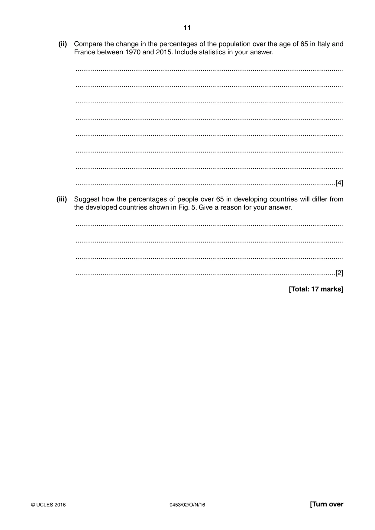 Cambridge IGCSE Development Studies 0453 2016 Oct/Nov Paper 2 · Variant 1 question paper, page 11 of 20