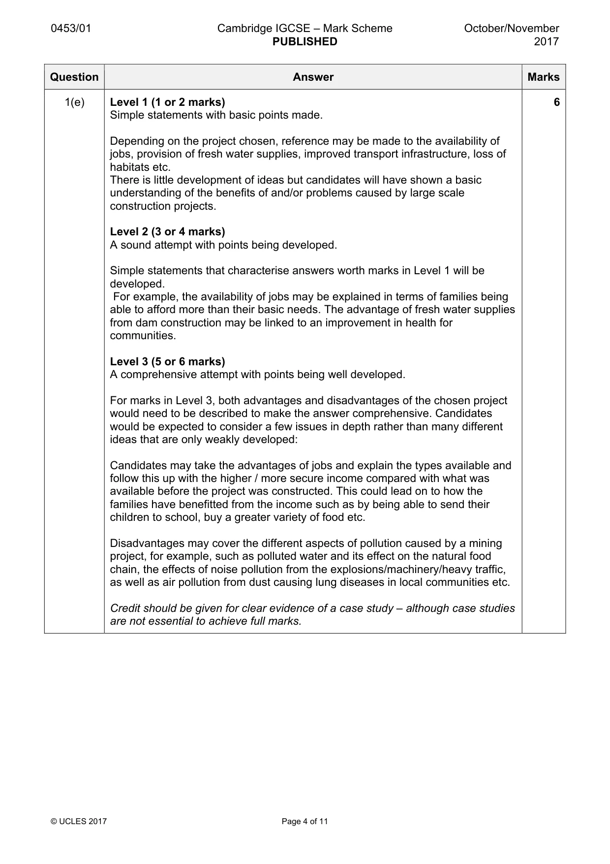 Mark scheme, page 4 of 11
