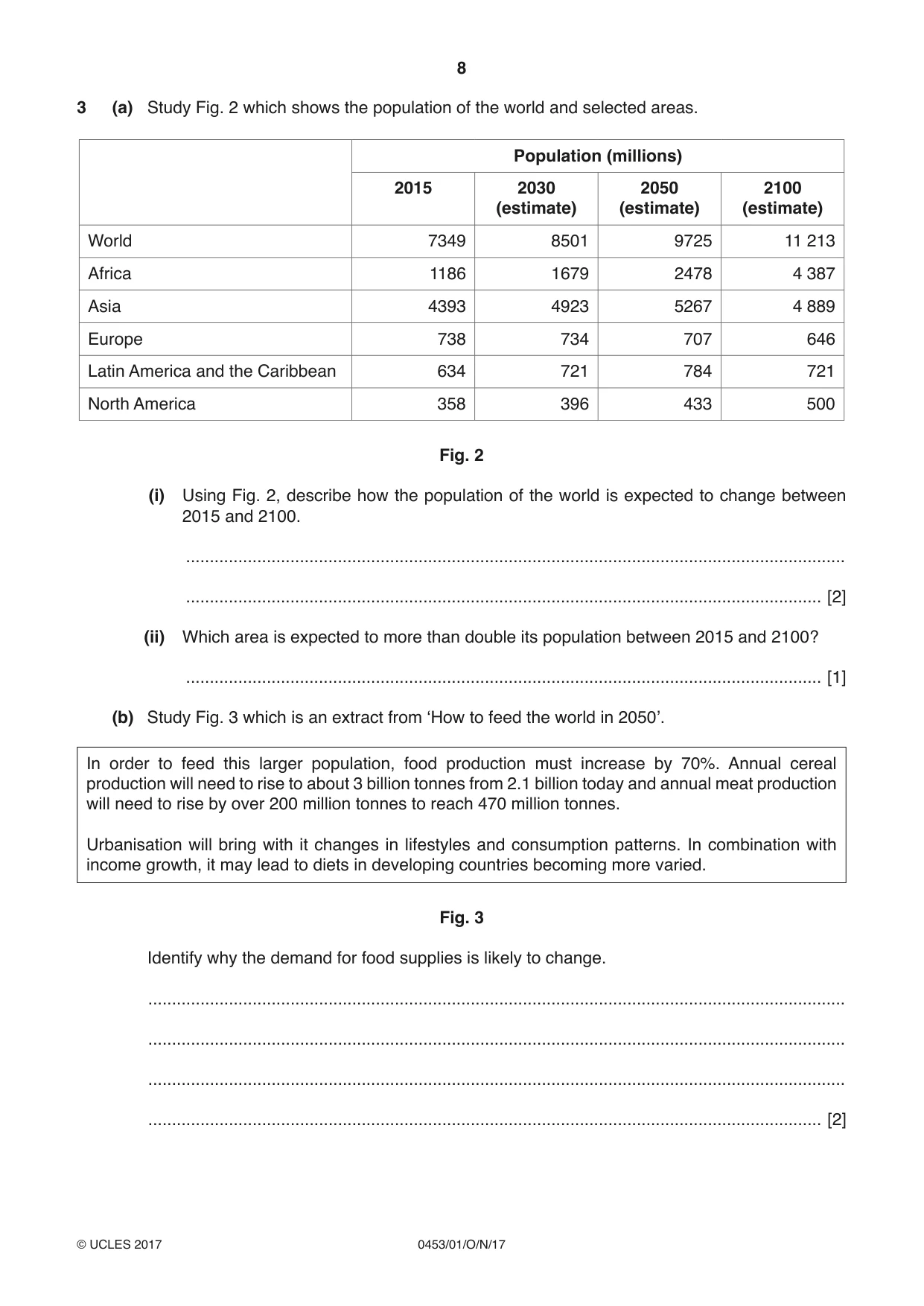 Cambridge IGCSE Development Studies 0453 2017 Oct/Nov Paper 1 · Variant 1 question paper, page 8 of 16