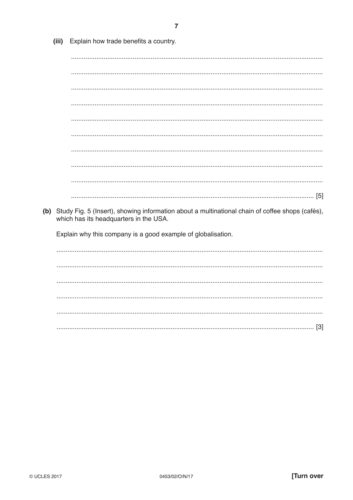 Cambridge IGCSE Development Studies 0453 2017 Oct/Nov Paper 2 · Variant 1 question paper, page 7 of 20