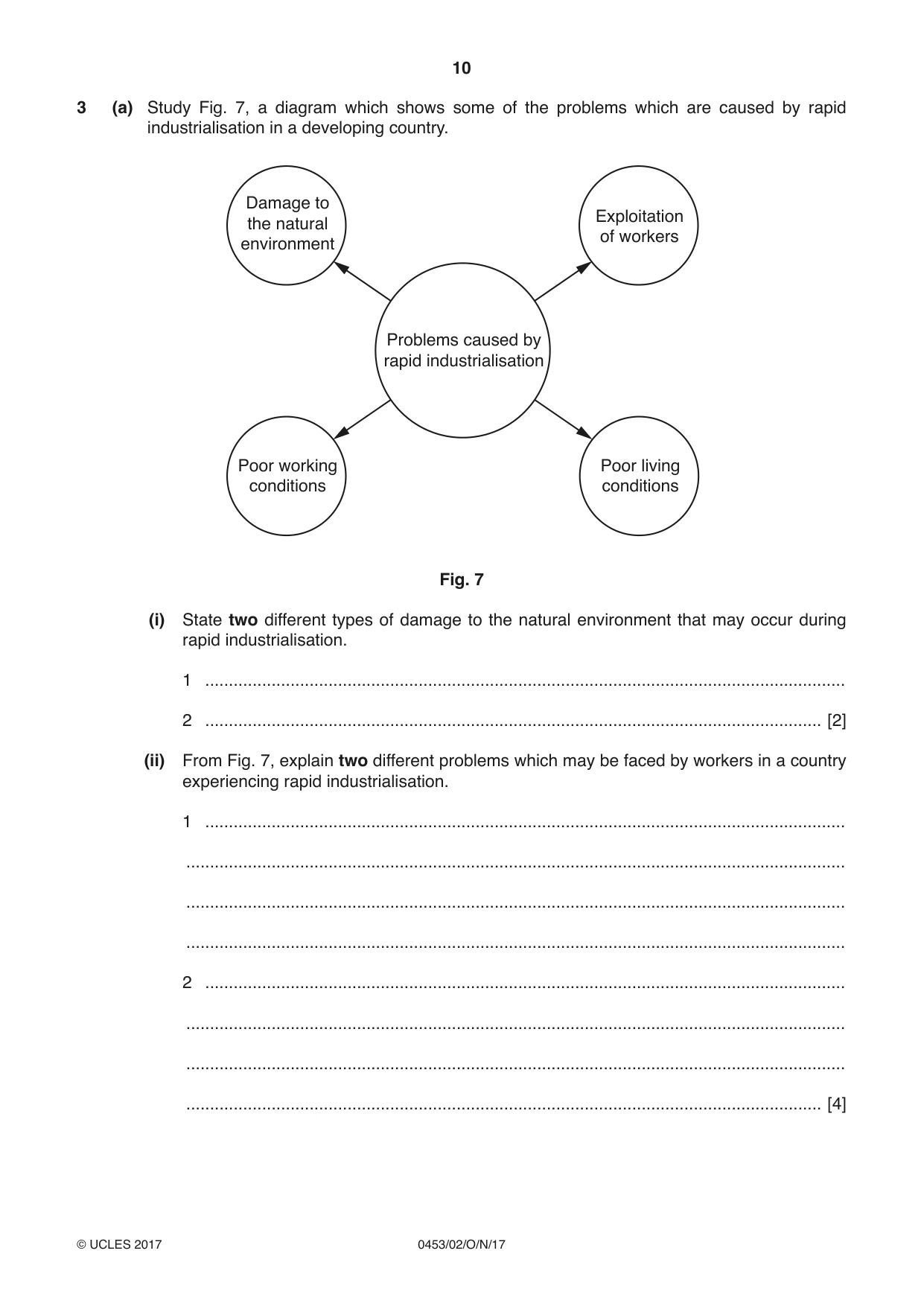 Cambridge IGCSE Development Studies 0453 2017 Oct/Nov Paper 2 · Variant 1 question paper, page 10 of 20