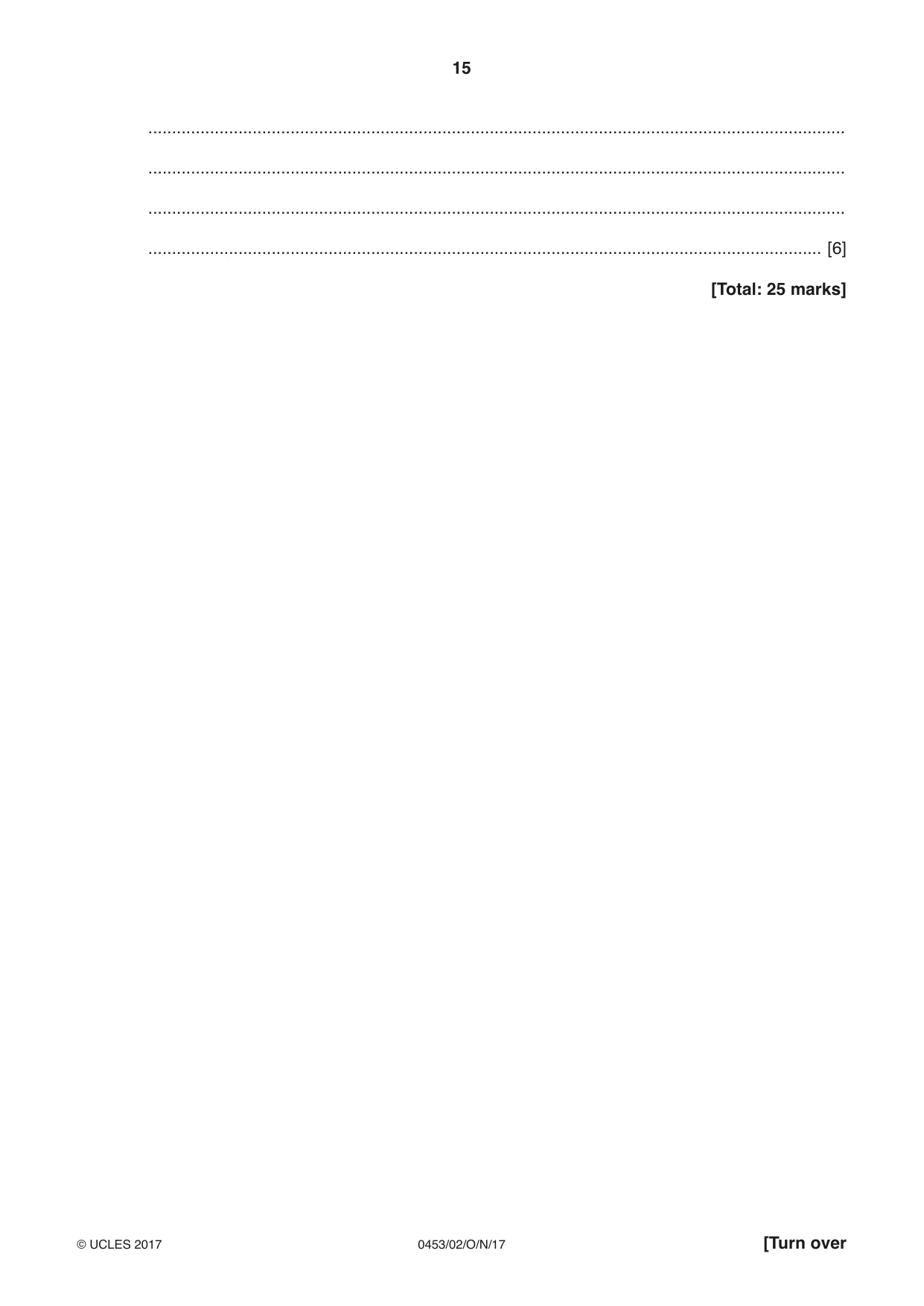 Cambridge IGCSE Development Studies 0453 2017 Oct/Nov Paper 2 · Variant 1 question paper, page 15 of 20